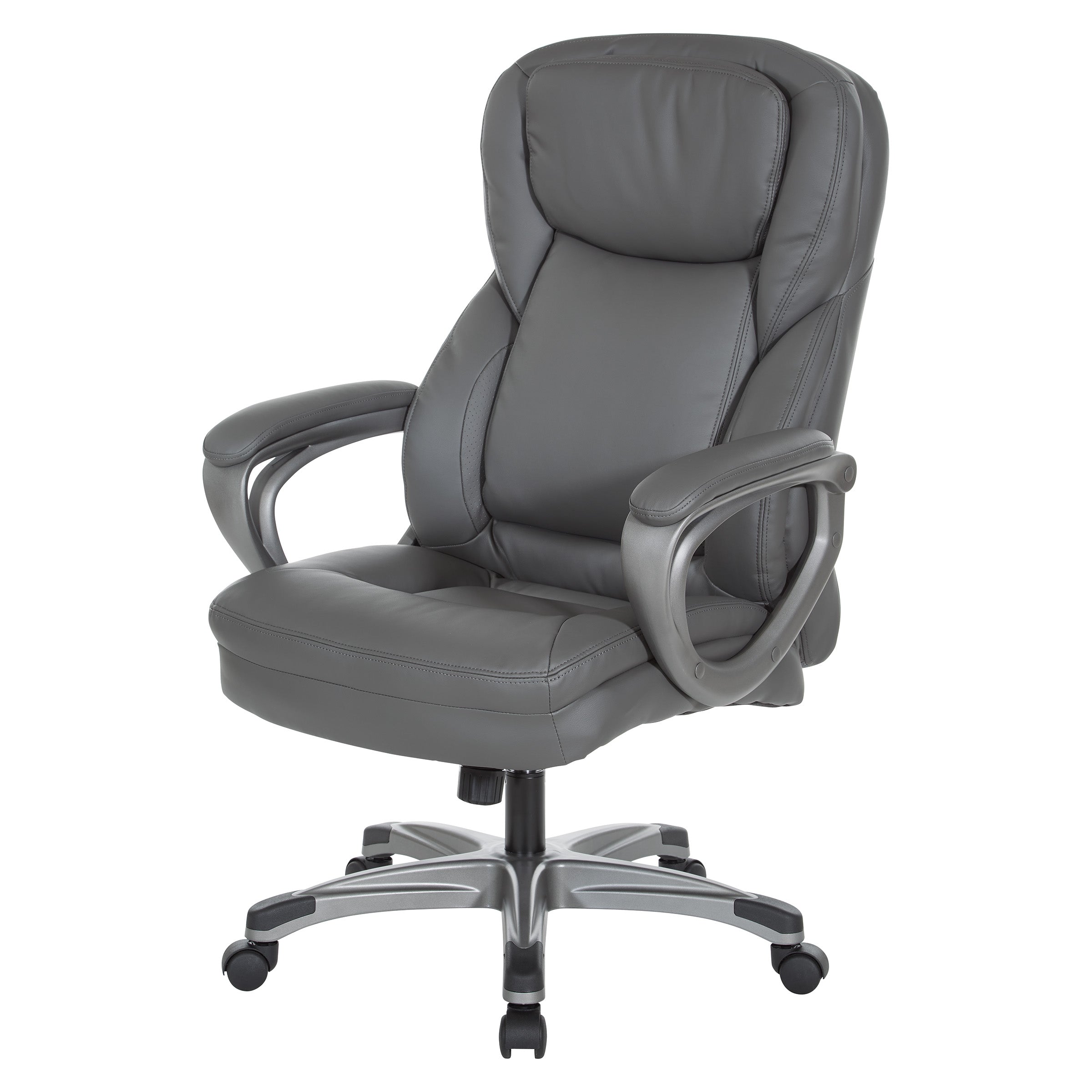 Exec Bonded Lthr Office Chair - Charcoal / Titanium