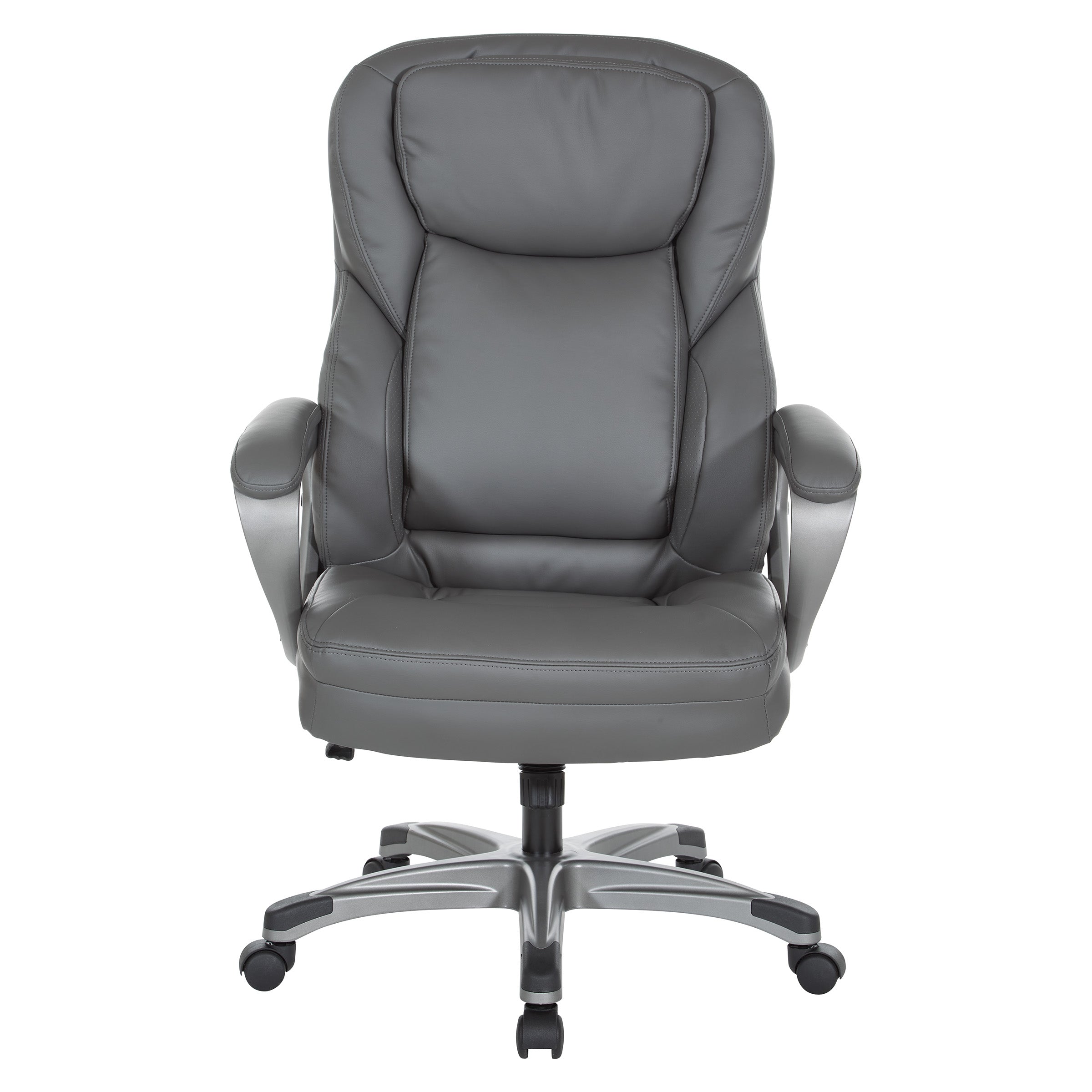 Exec Bonded Lthr Office Chair - Charcoal / Titanium
