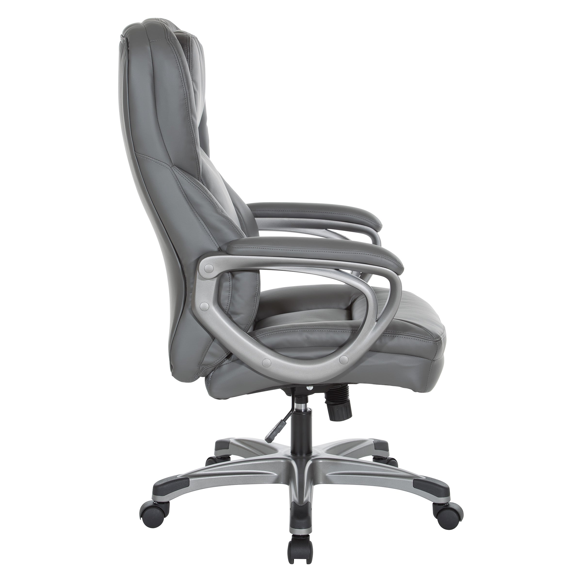 Exec Bonded Lthr Office Chair - Charcoal / Titanium