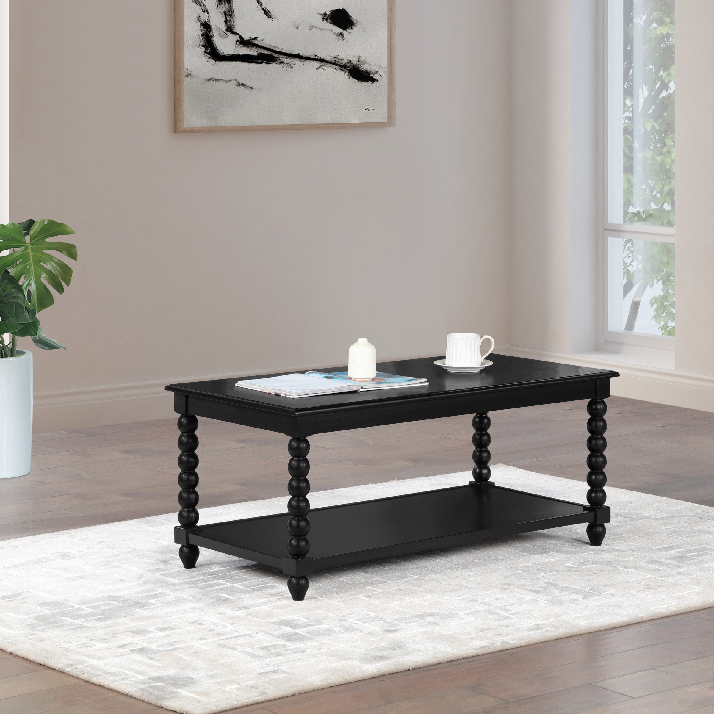 Elise Coffee Table in Black Finish - Black
