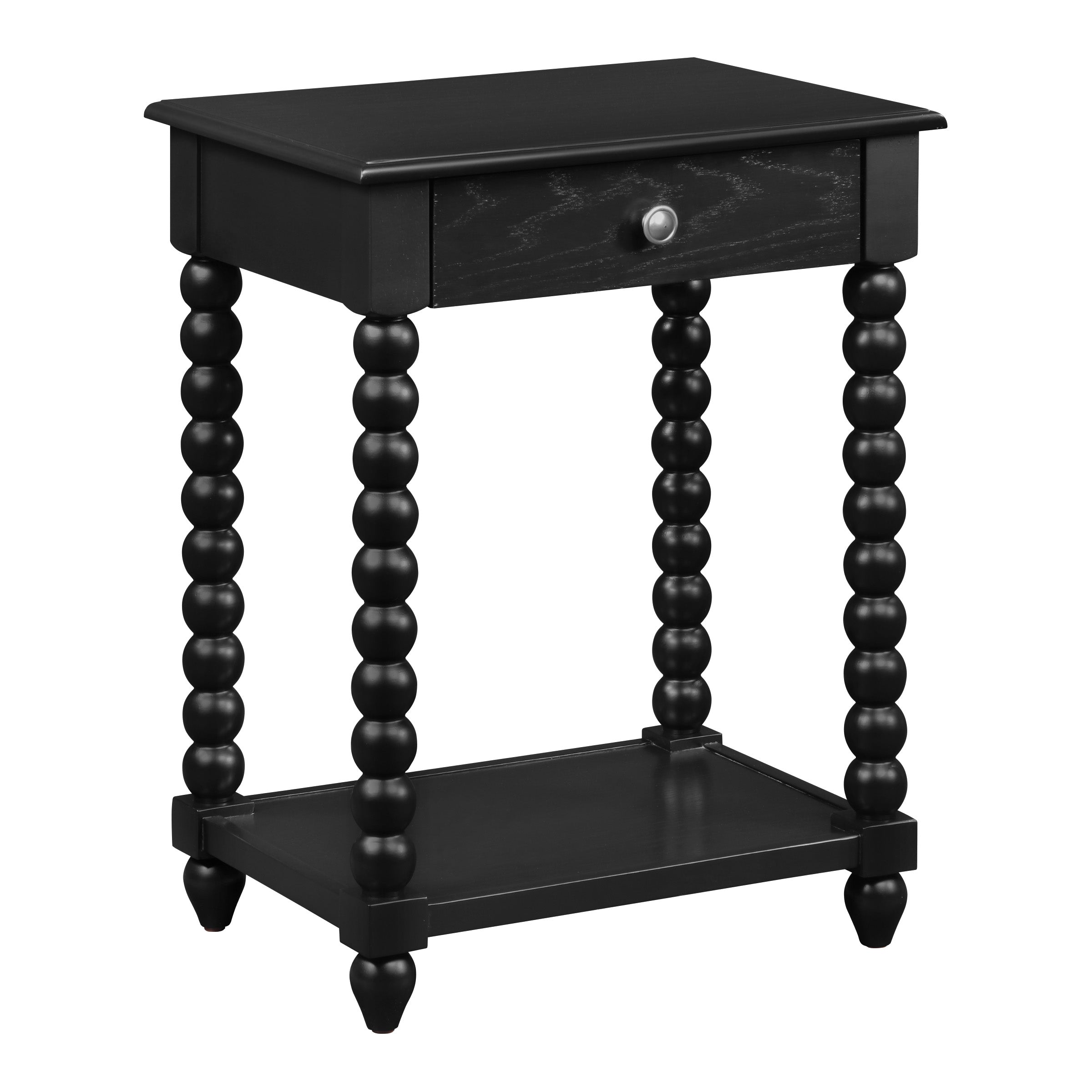Elise Side Table in Black Finish - Black