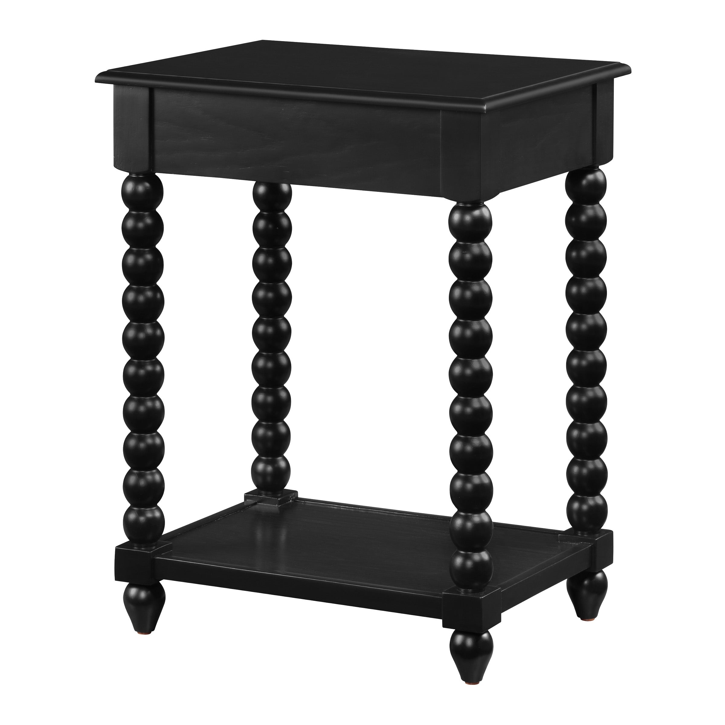 Elise Side Table in Black Finish - Black