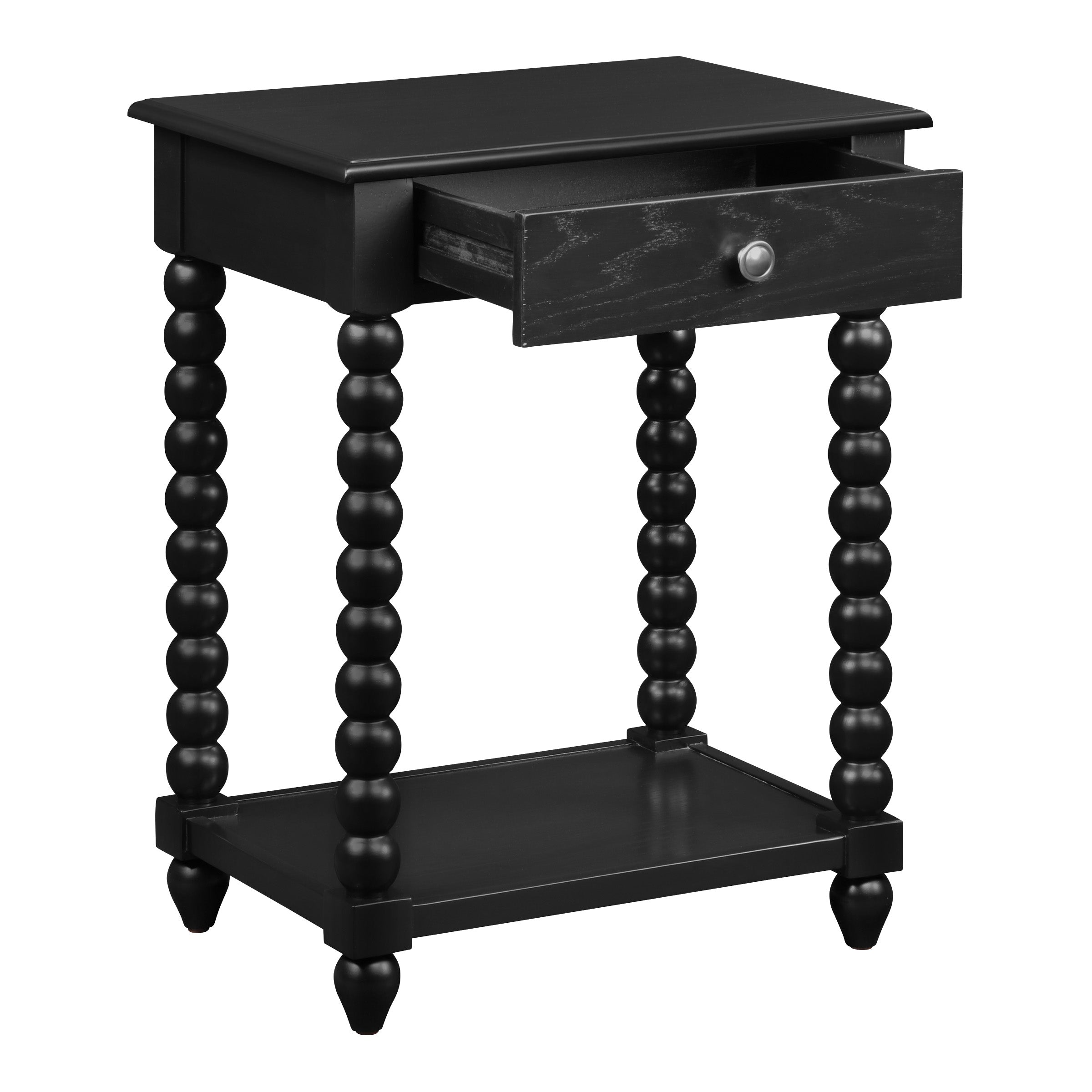 Elise Side Table in Black Finish - Black