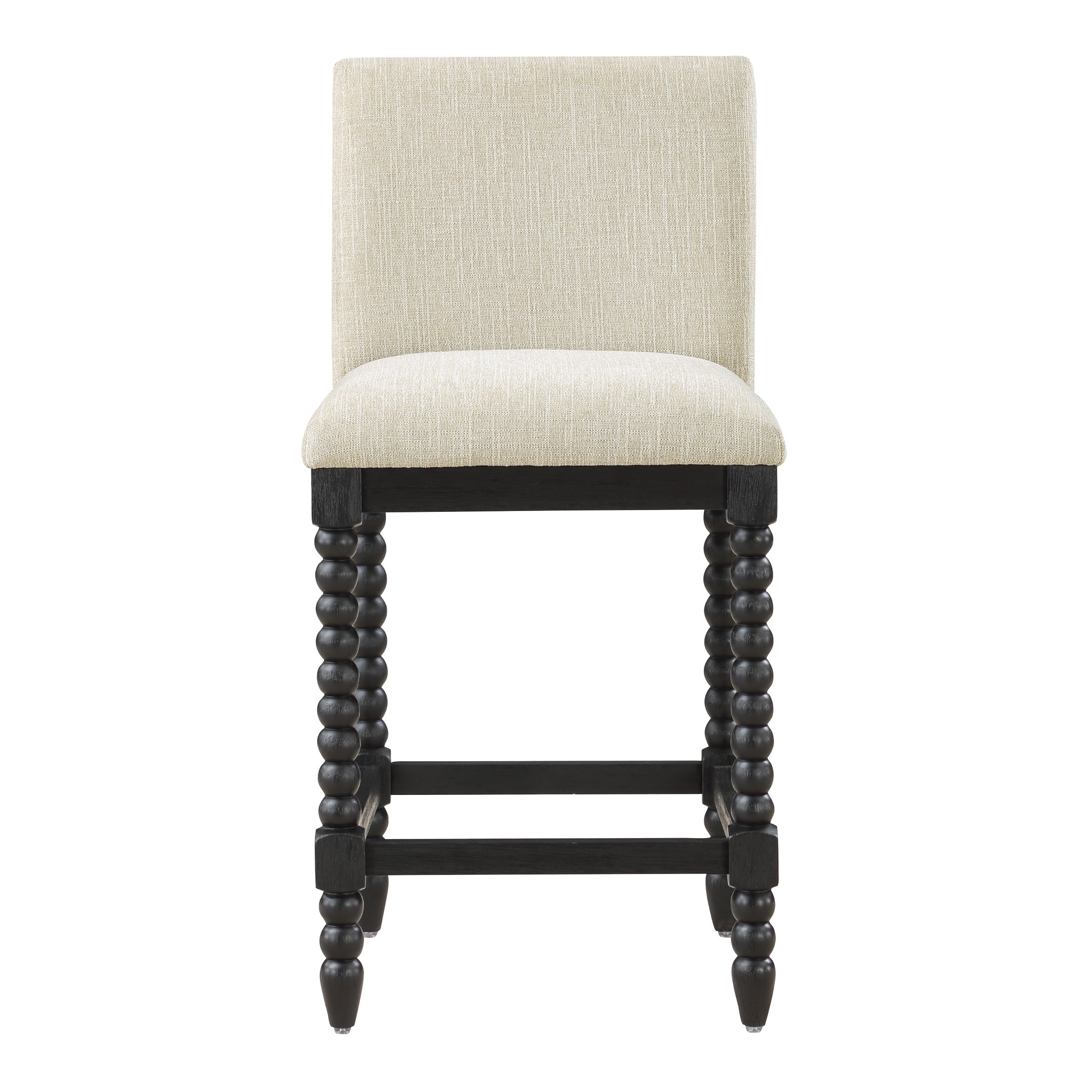 ELIZA 26" Spindle Counter Stool  - Linen / Black