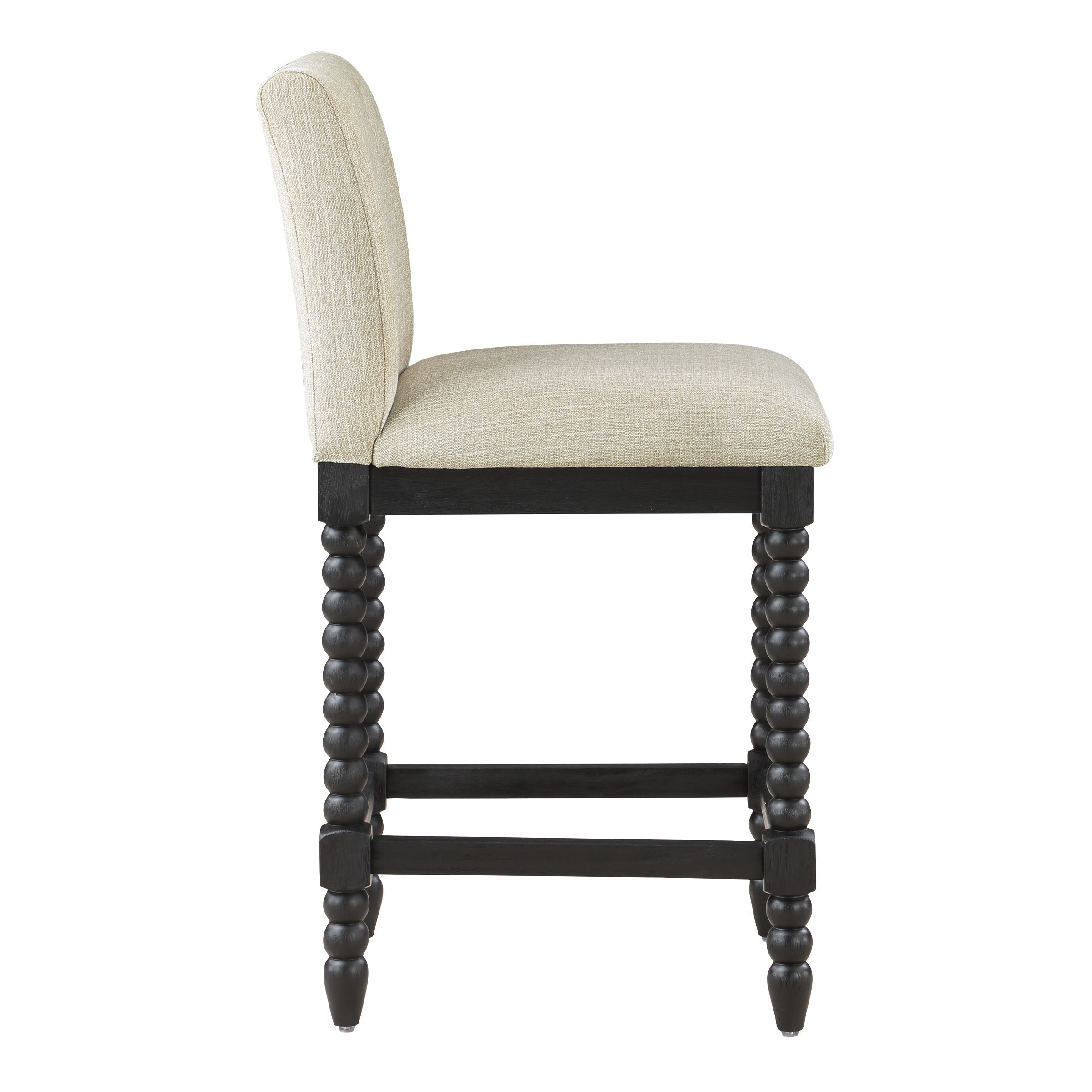 ELIZA 26" Spindle Counter Stool  - Linen / Black