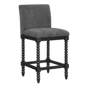 ELIZA 26" Spindle Counter Stool  - Charcoal / Black