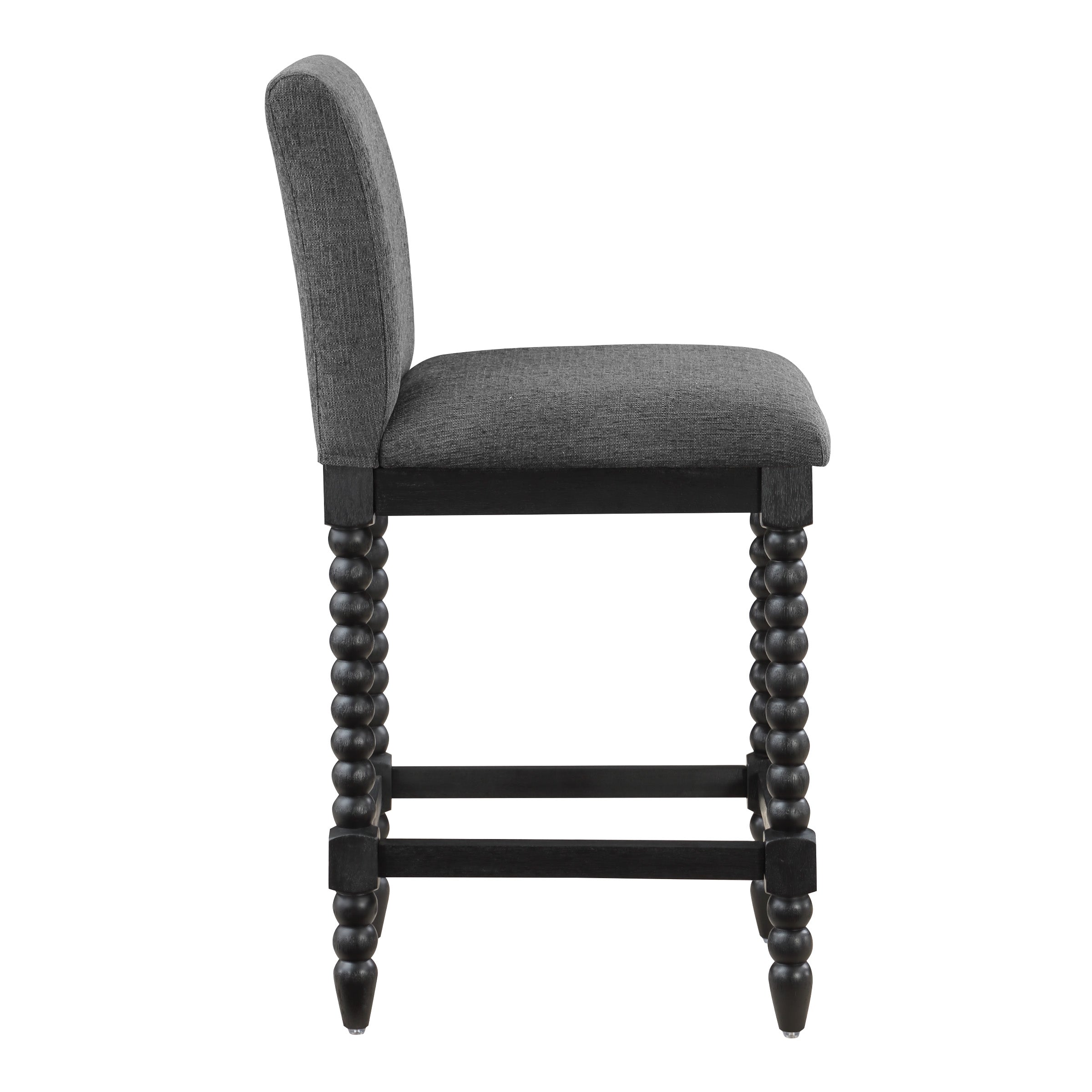 ELIZA 26" Spindle Counter Stool  - Charcoal / Black