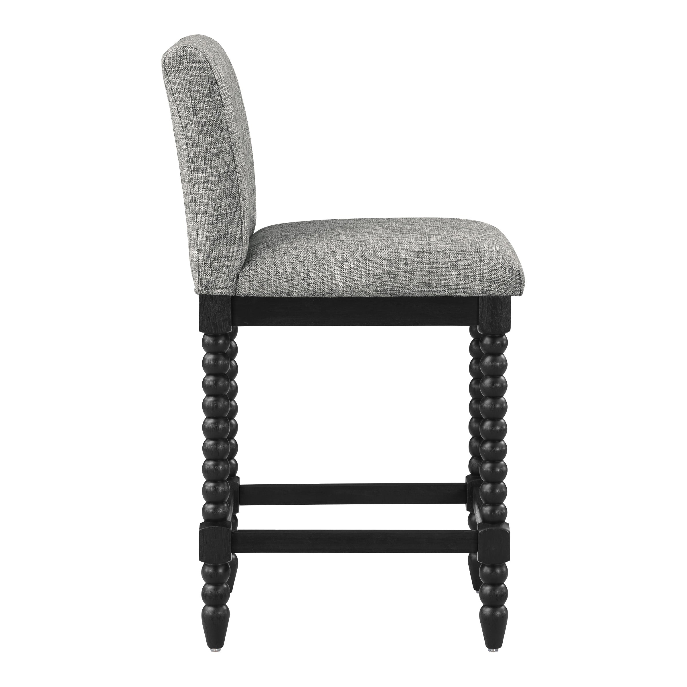 ELIZA 26" Spindle Counter Stool  - Graphite / Black
