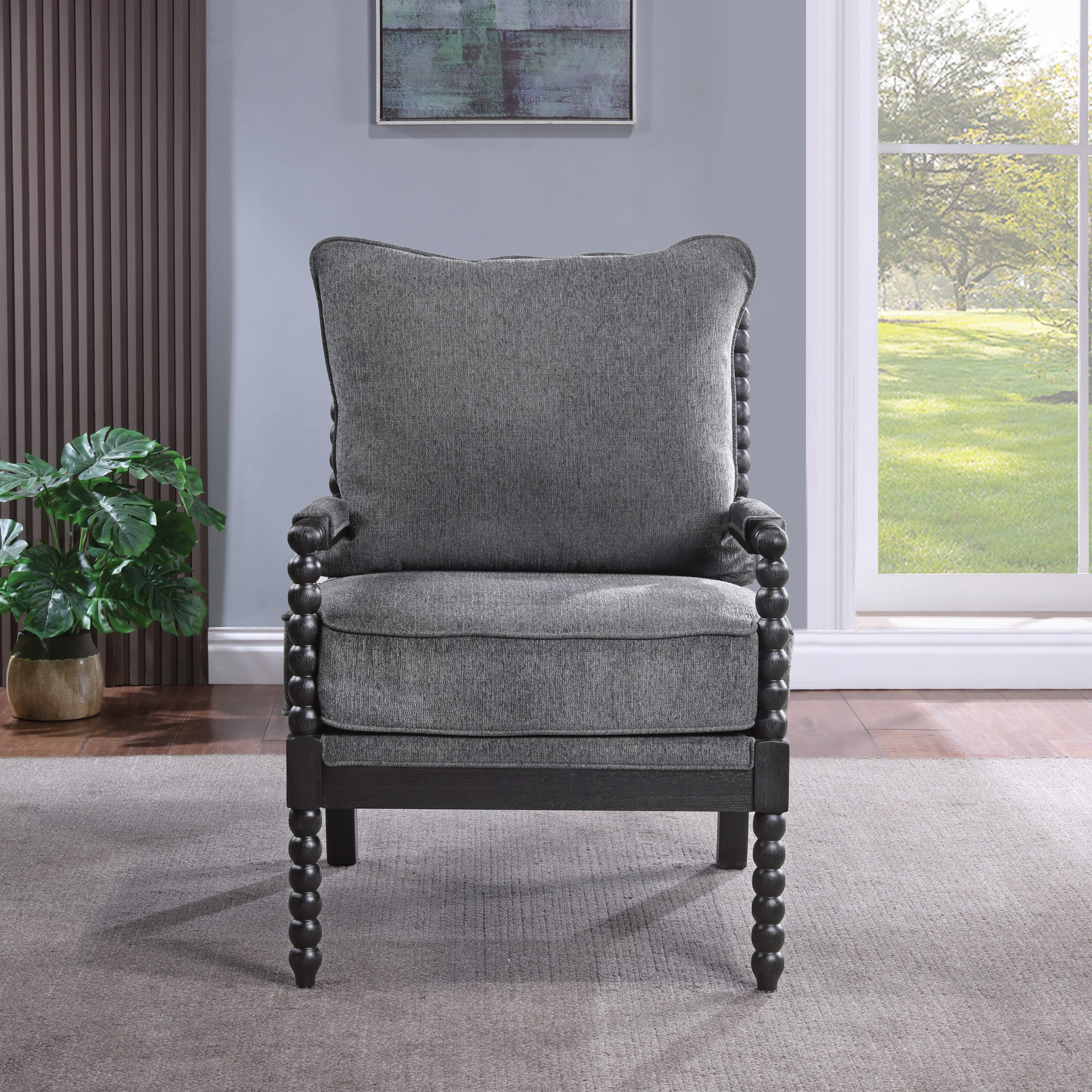 Eliza Spindle Chair - Charcoal