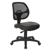 Mesh Screen Back Task Chair with Vinyl Seat - Black