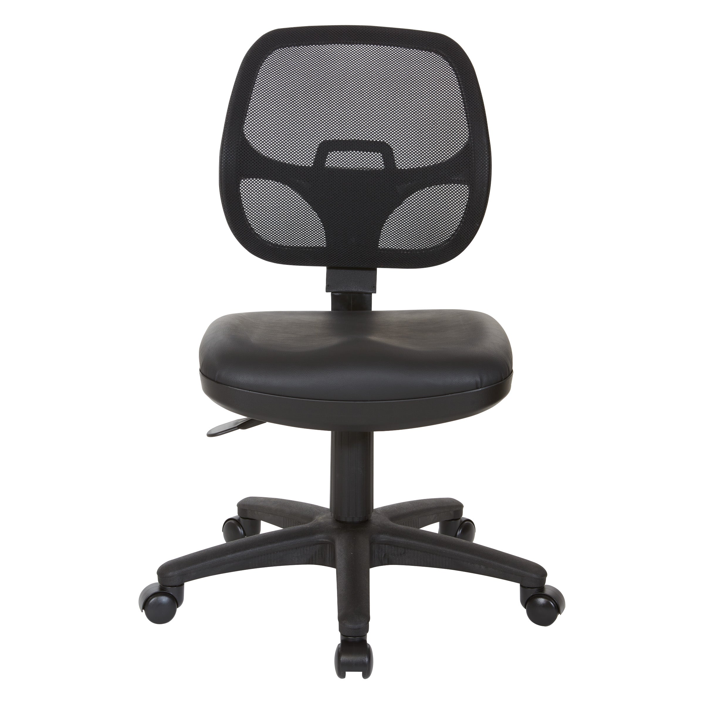 Mesh Screen Back Task Chair with Vinyl Seat - Black