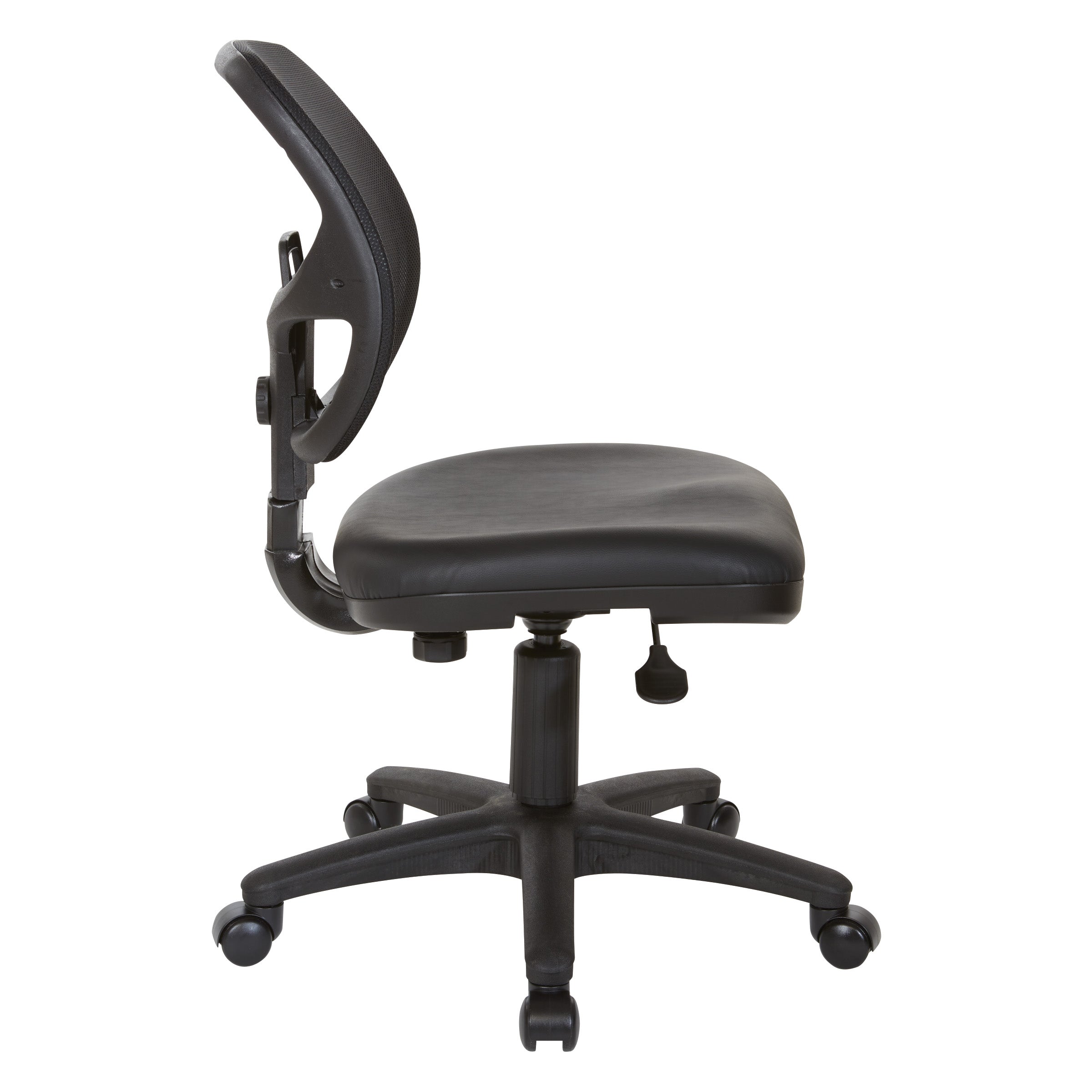 Mesh Screen Back Task Chair with Vinyl Seat - Black