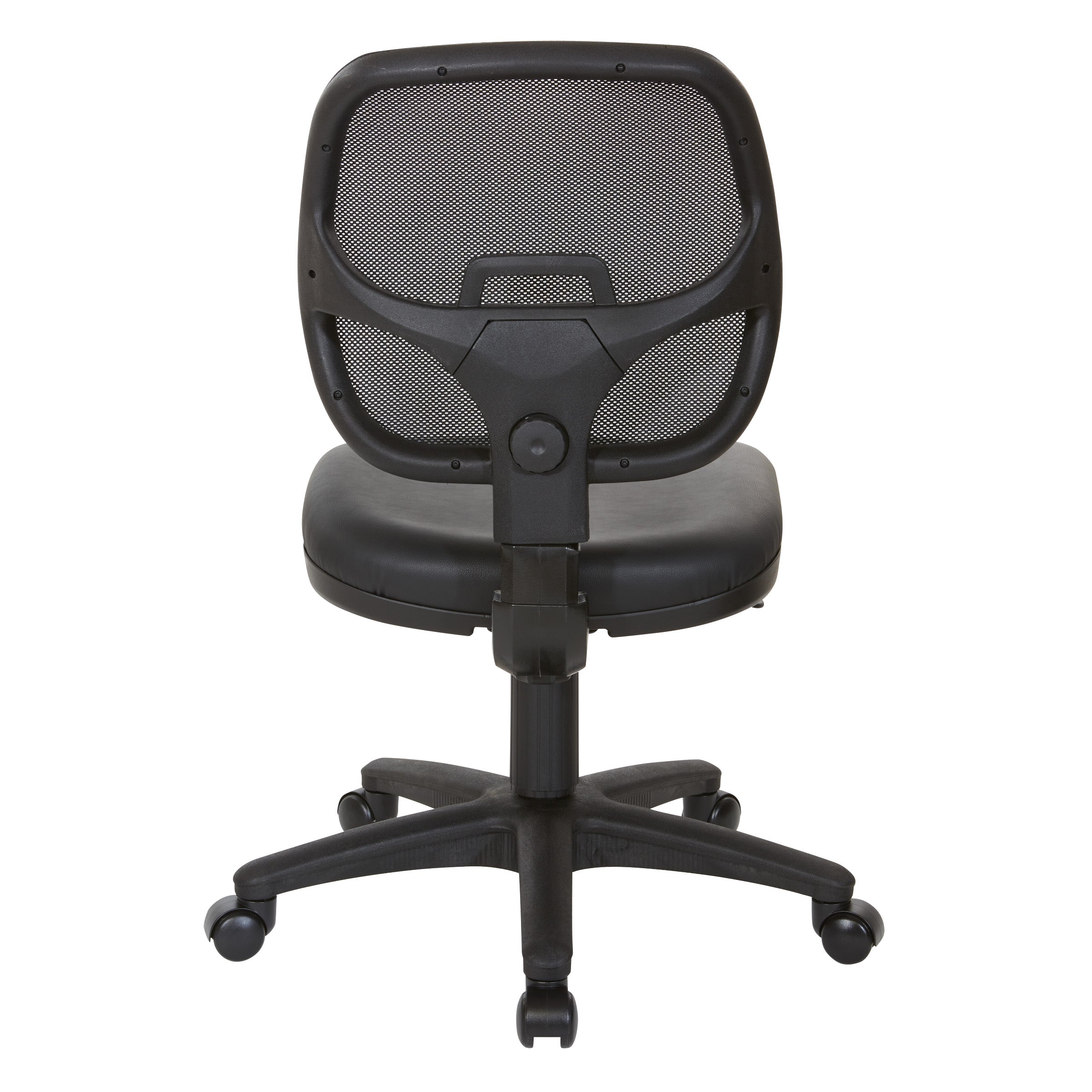 Mesh Screen Back Task Chair with Vinyl Seat - Black