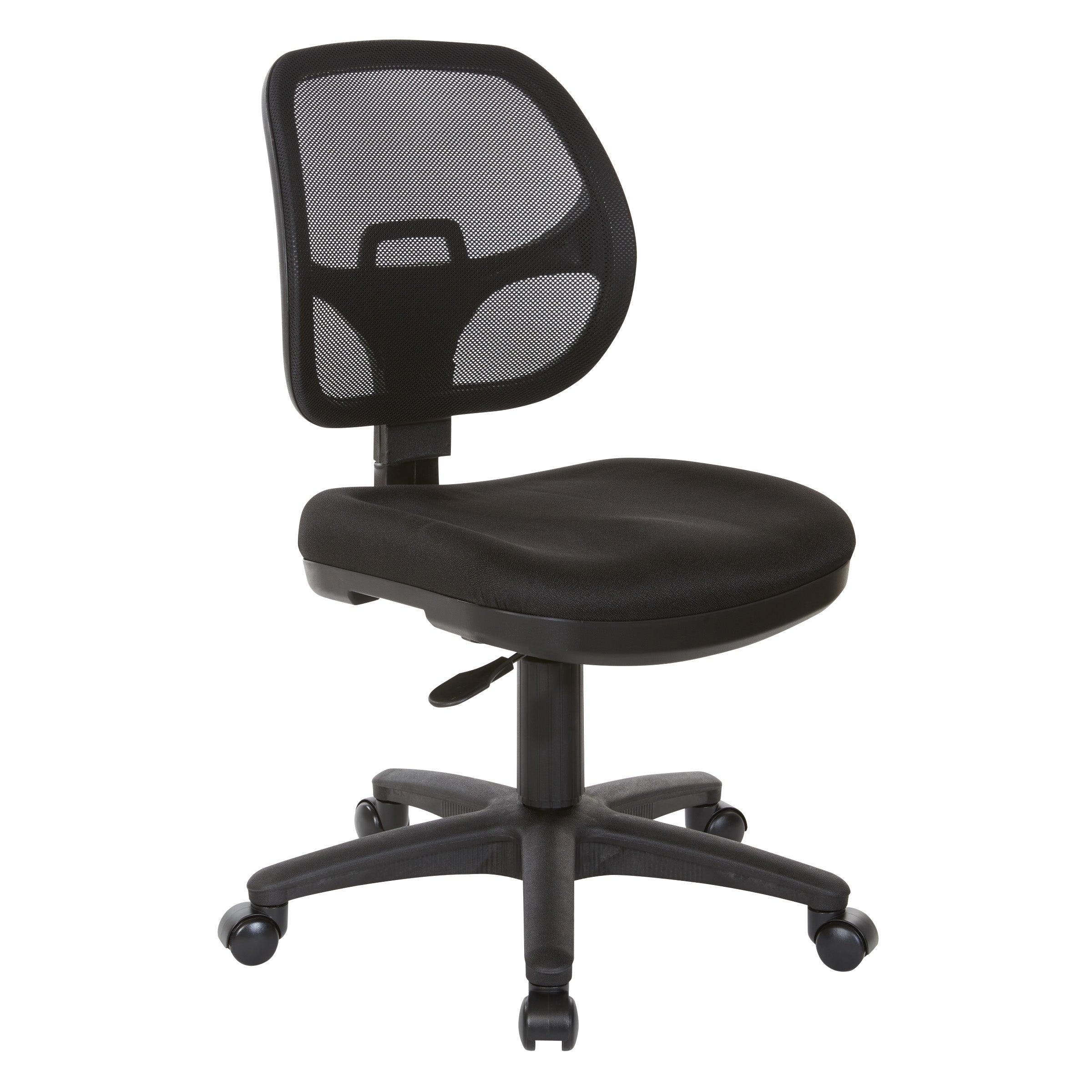 Mesh Screen Back Task Chair with Fabric Seat - Black