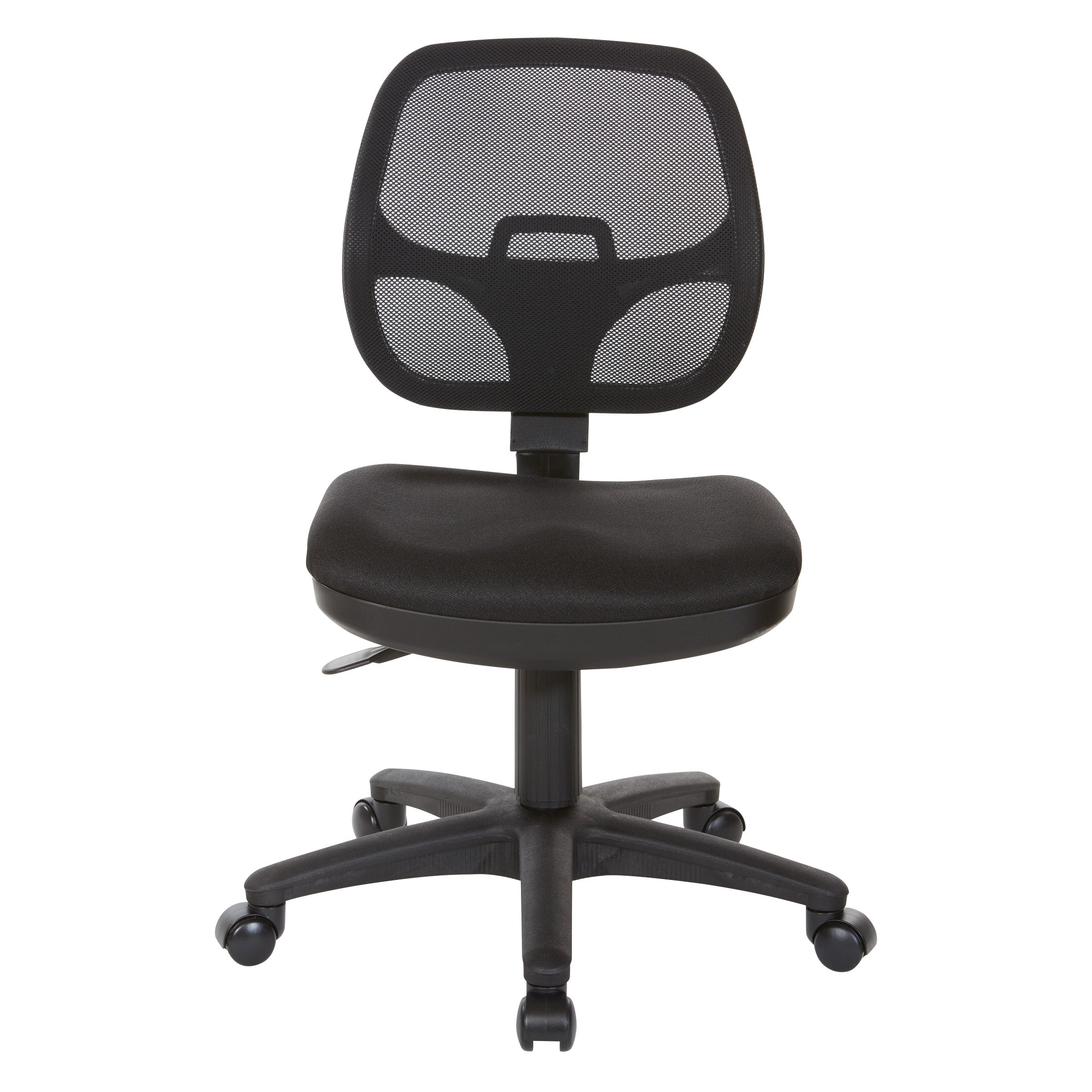 Mesh Screen Back Task Chair with Fabric Seat - Black