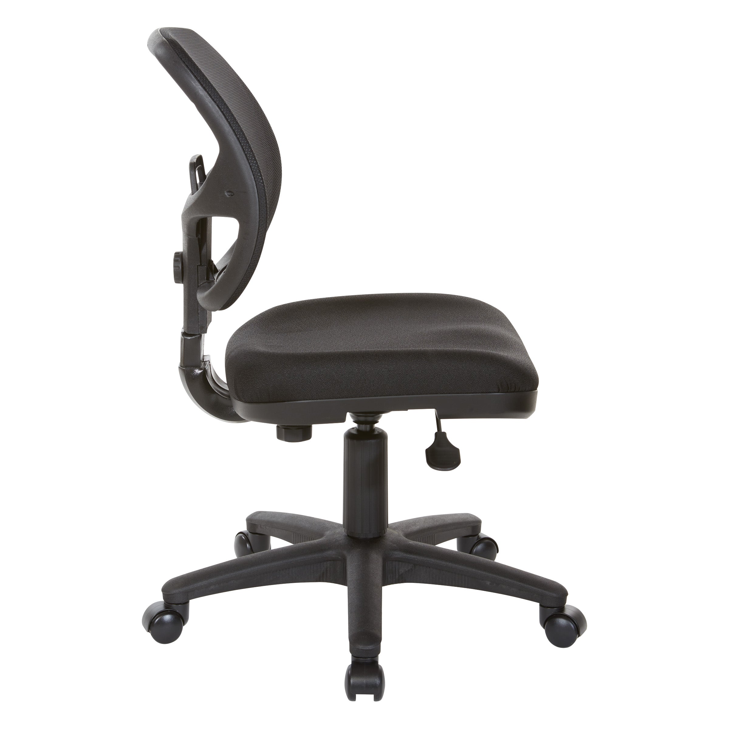 Mesh Screen Back Task Chair with Fabric Seat - Black