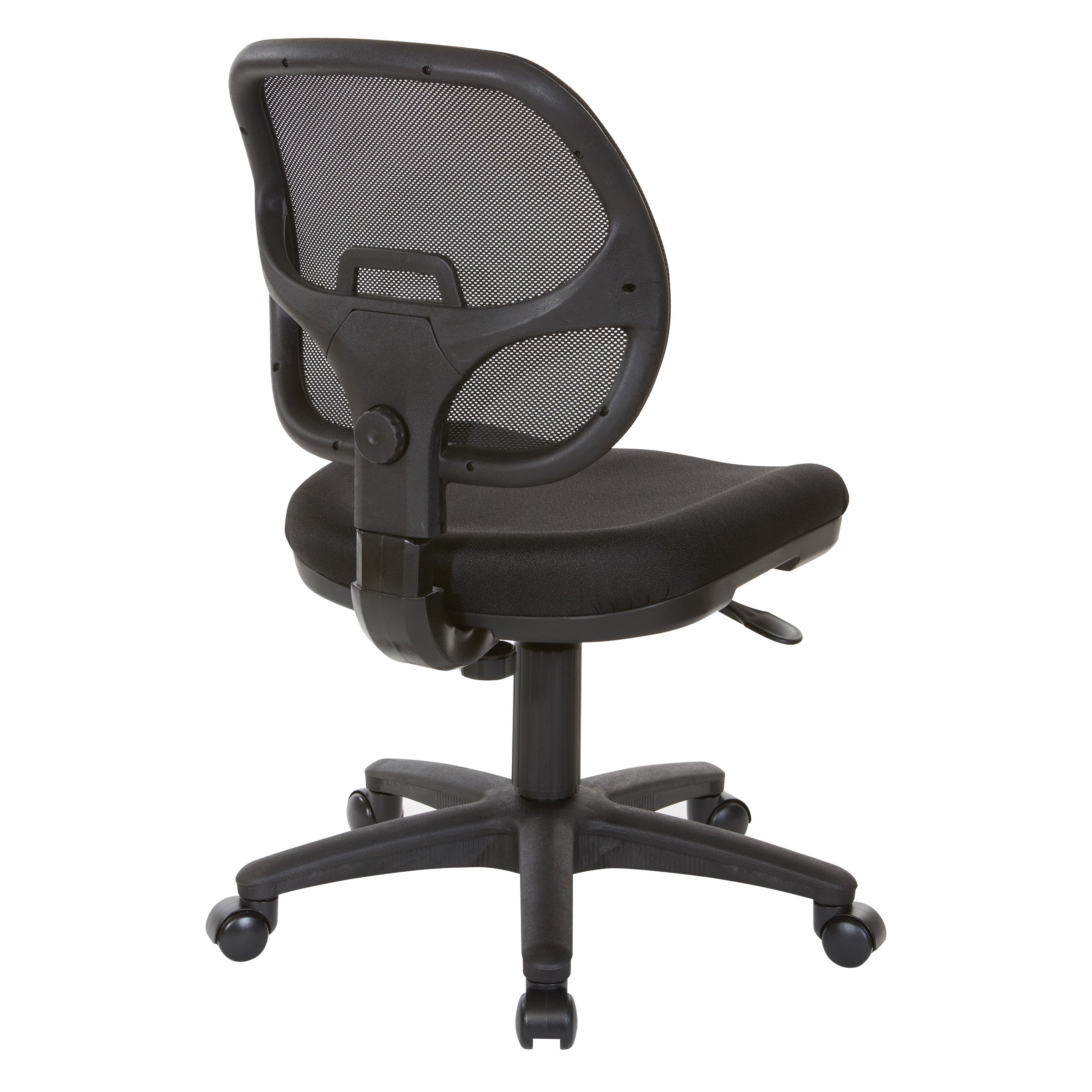 Mesh Screen Back Task Chair with Fabric Seat - Black