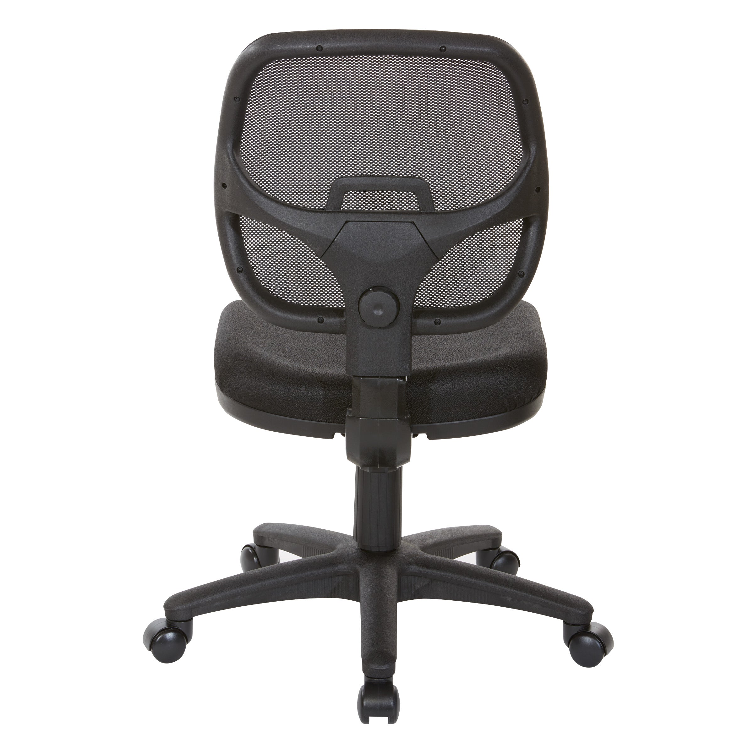 Mesh Screen Back Task Chair with Fabric Seat - Black