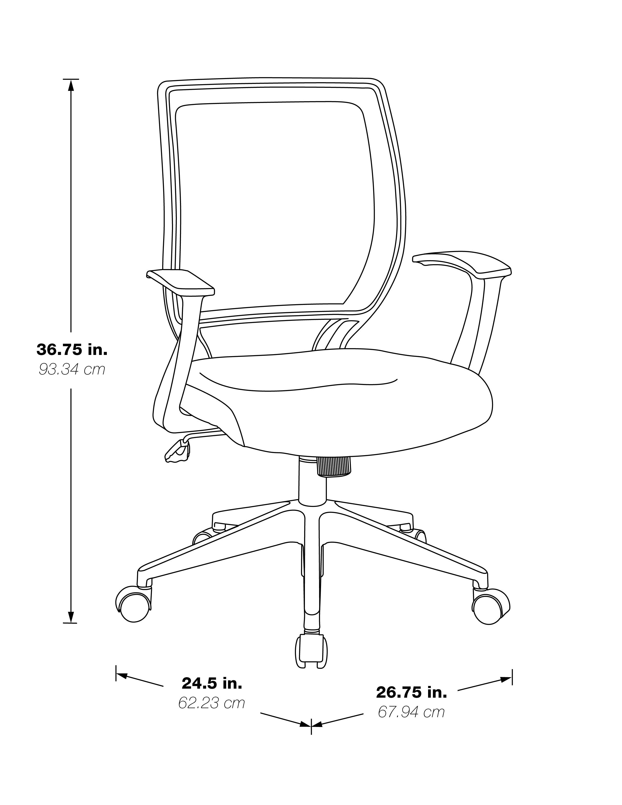 Screen Back Task Chair  - Black