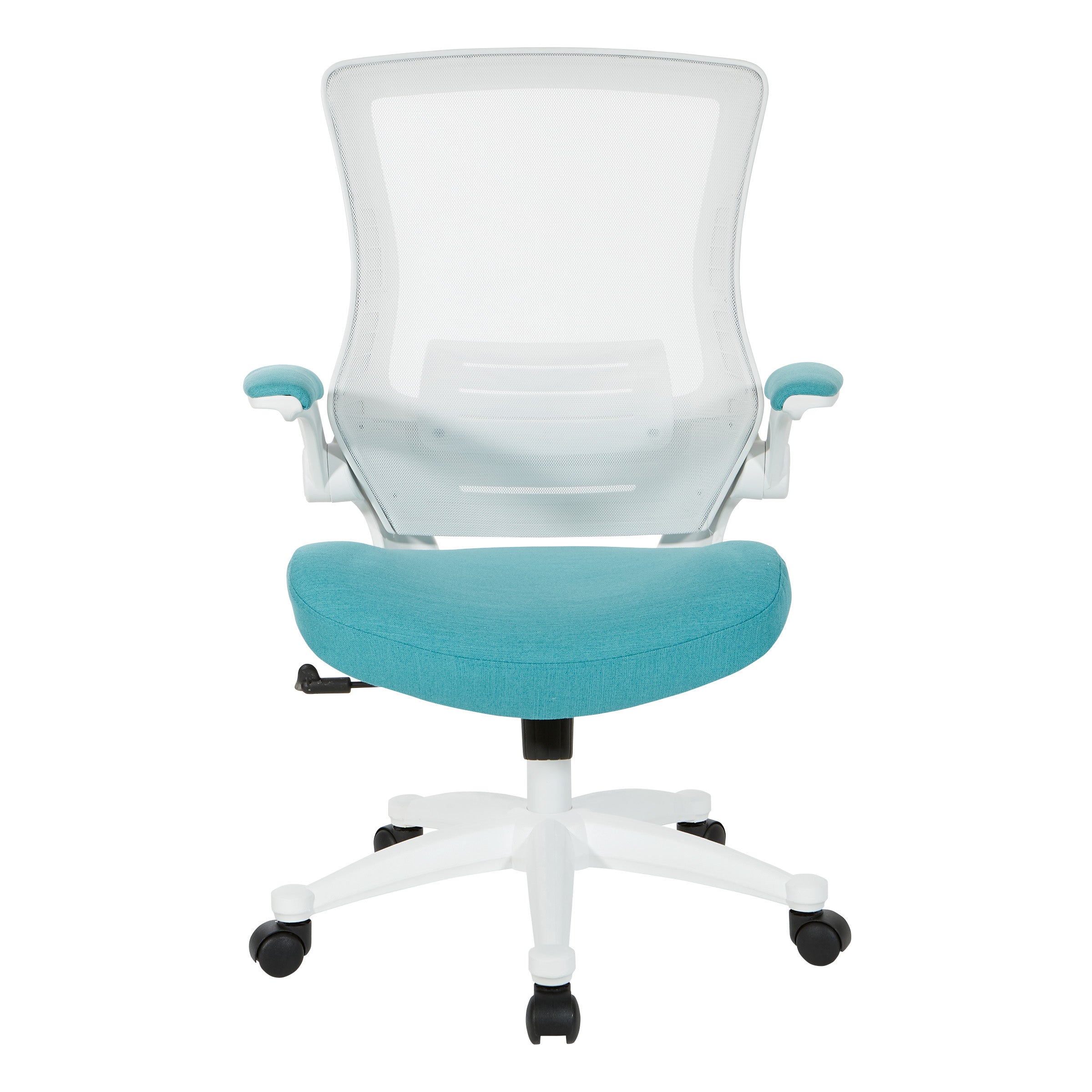 White Screen Back Manager's Chair - Linen Turquoise