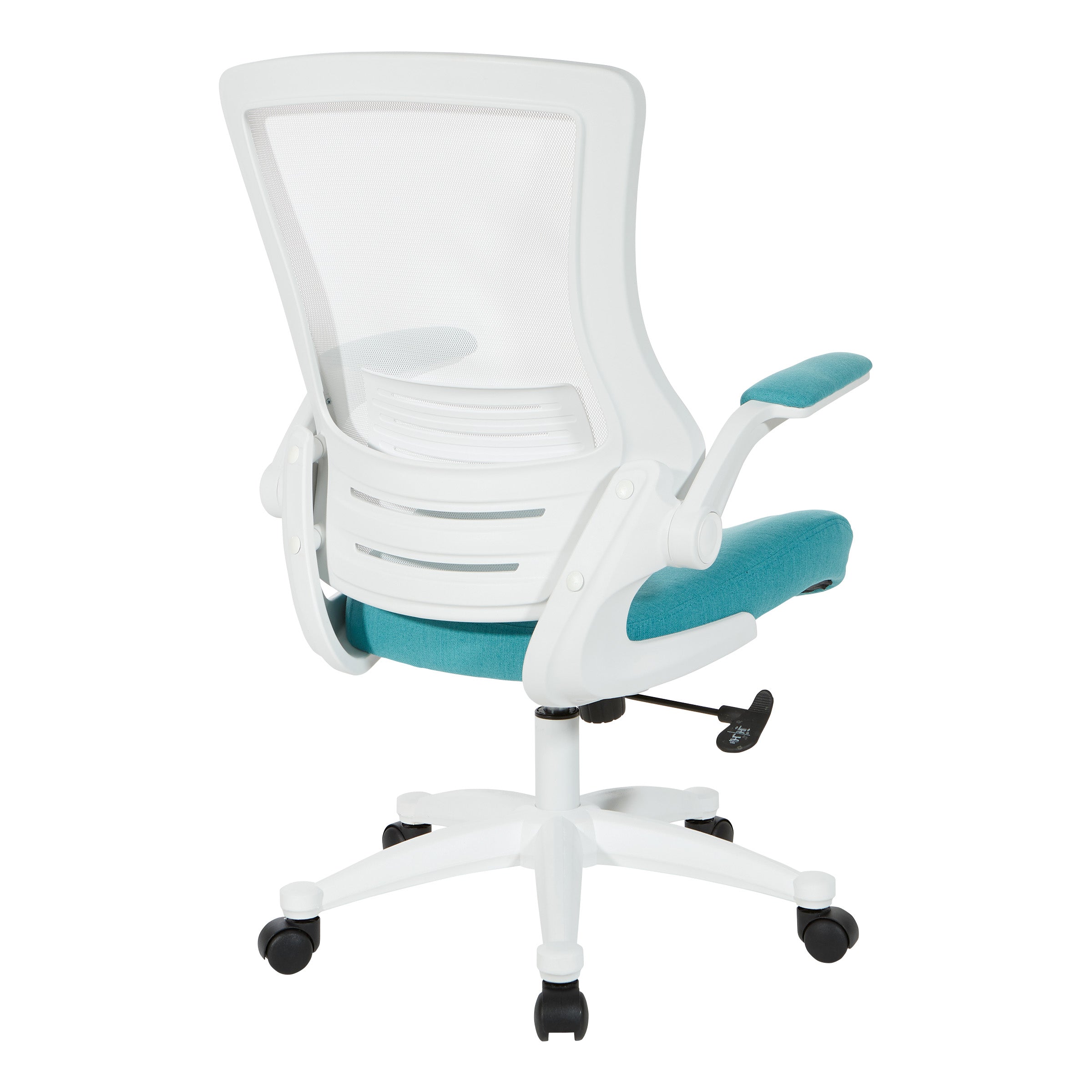 White Screen Back Manager's Chair - Linen Turquoise