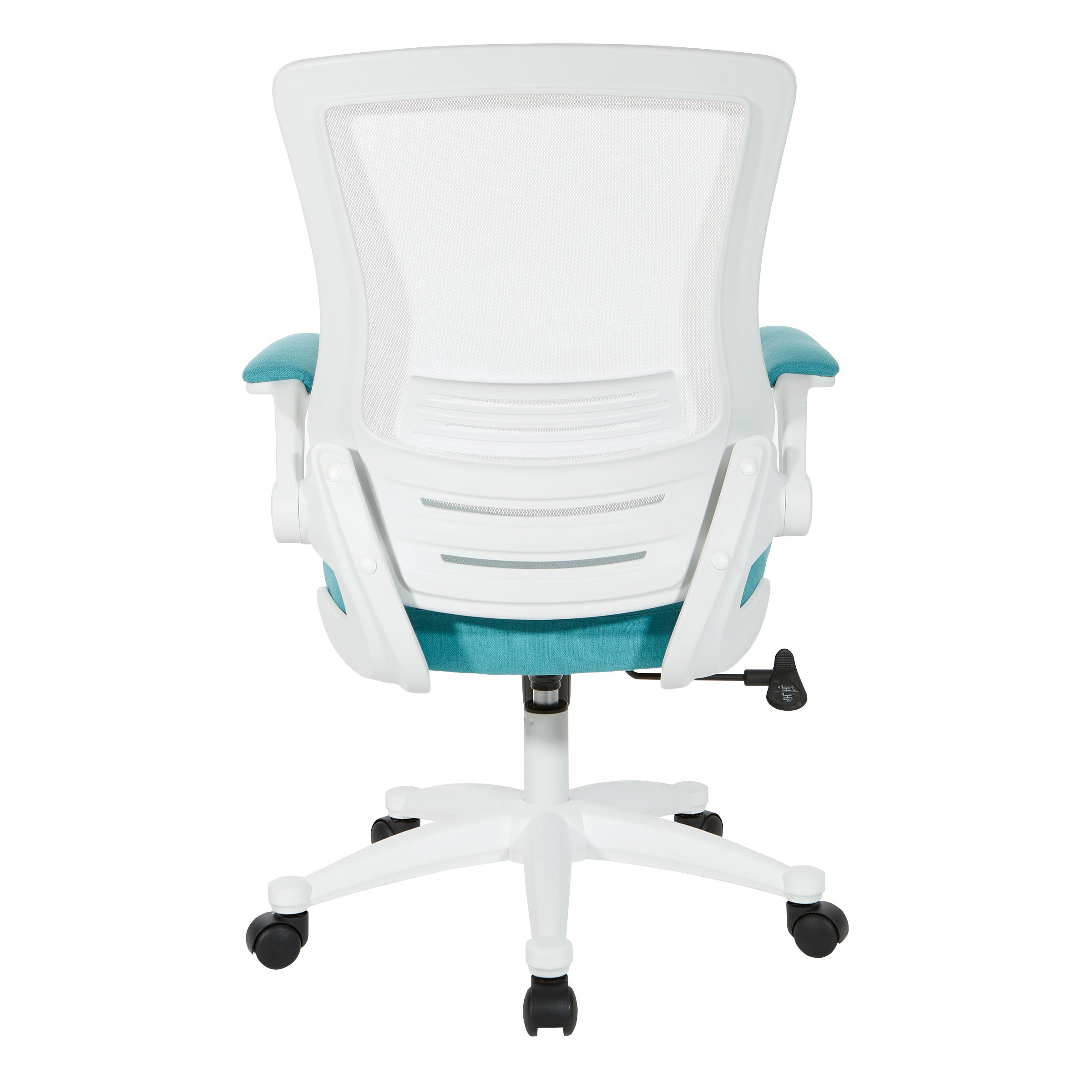 White Screen Back Manager's Chair - Linen Turquoise