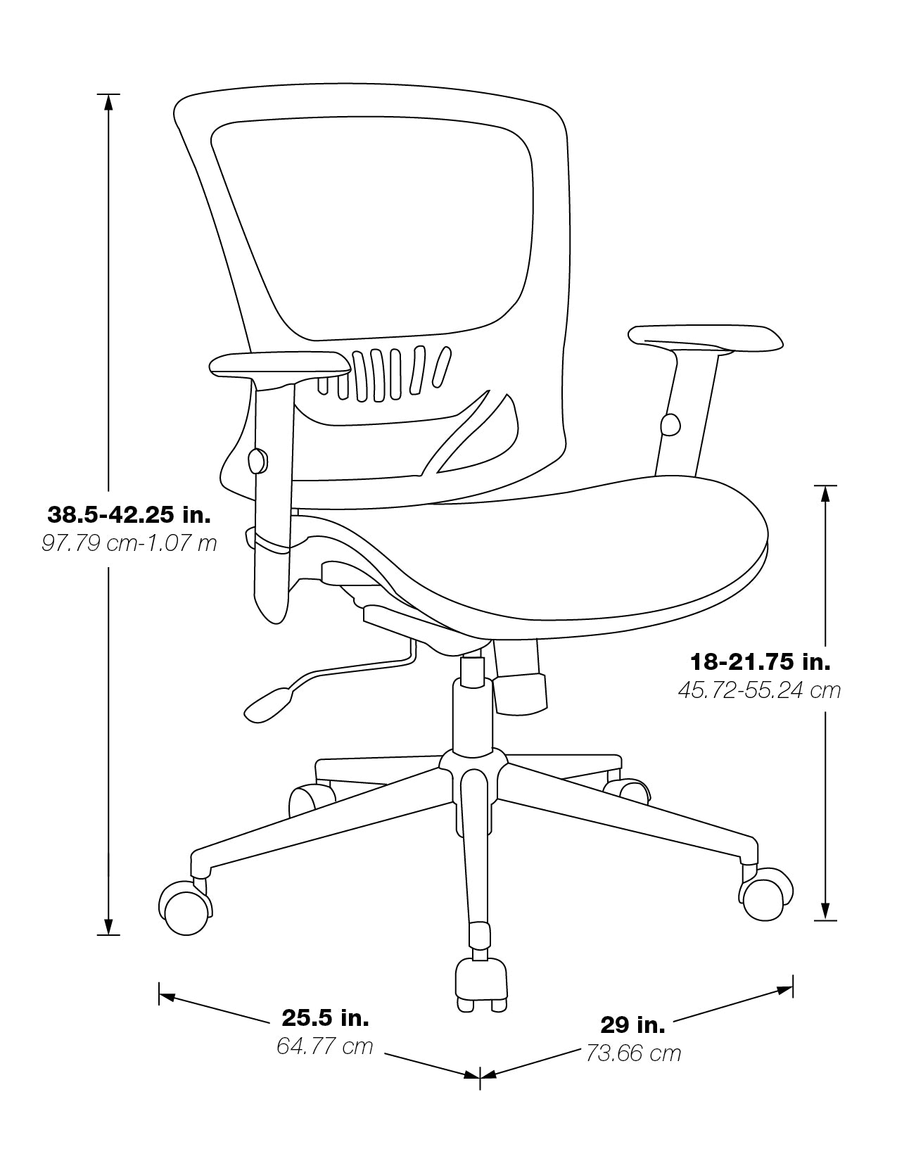 Mesh Back and Seat Task Chair - Black