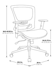Mesh Back Task Chair-Fabric Seat - Black