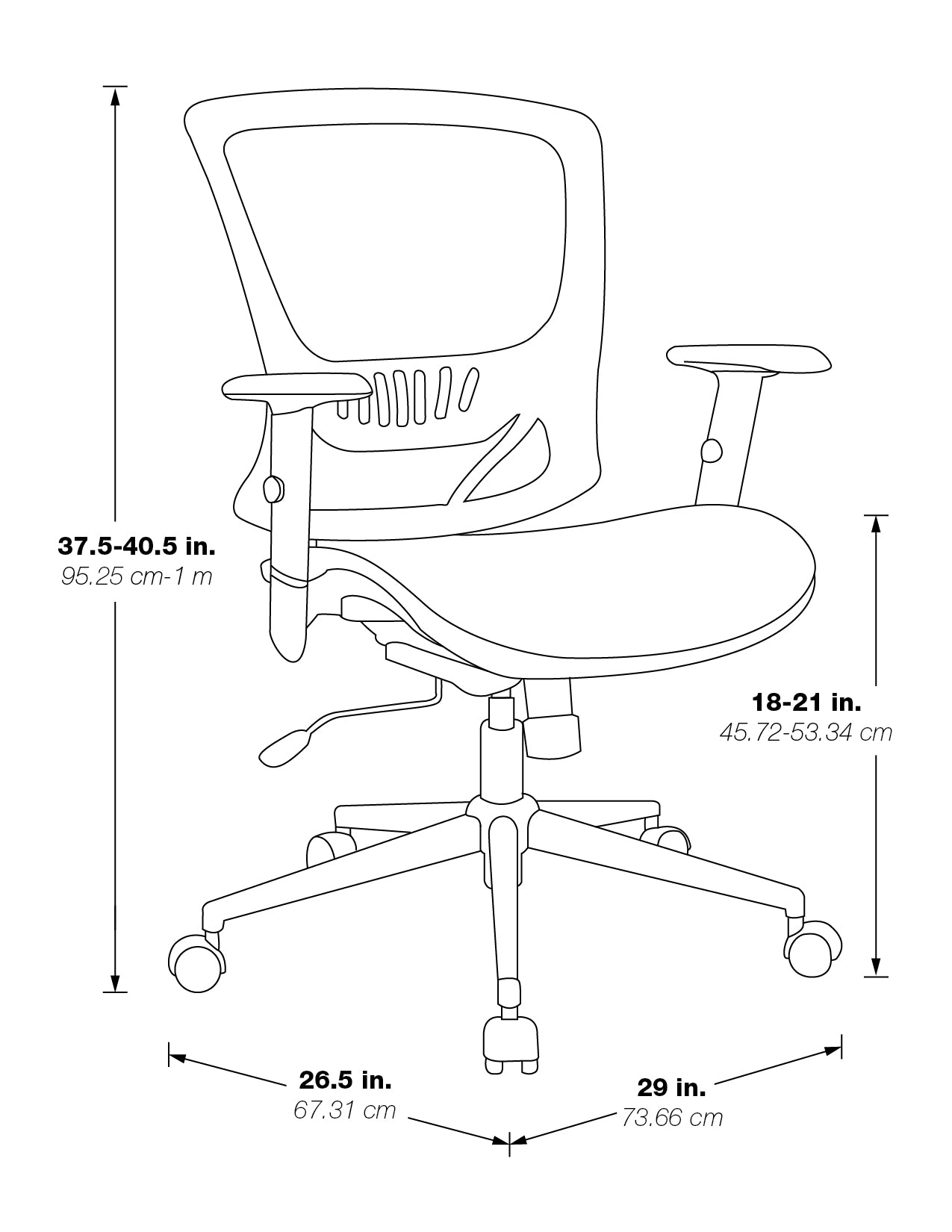 Mesh Screen Seat and Back Chair - Black
