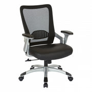Black Bonded Leather Seat Chair - Black