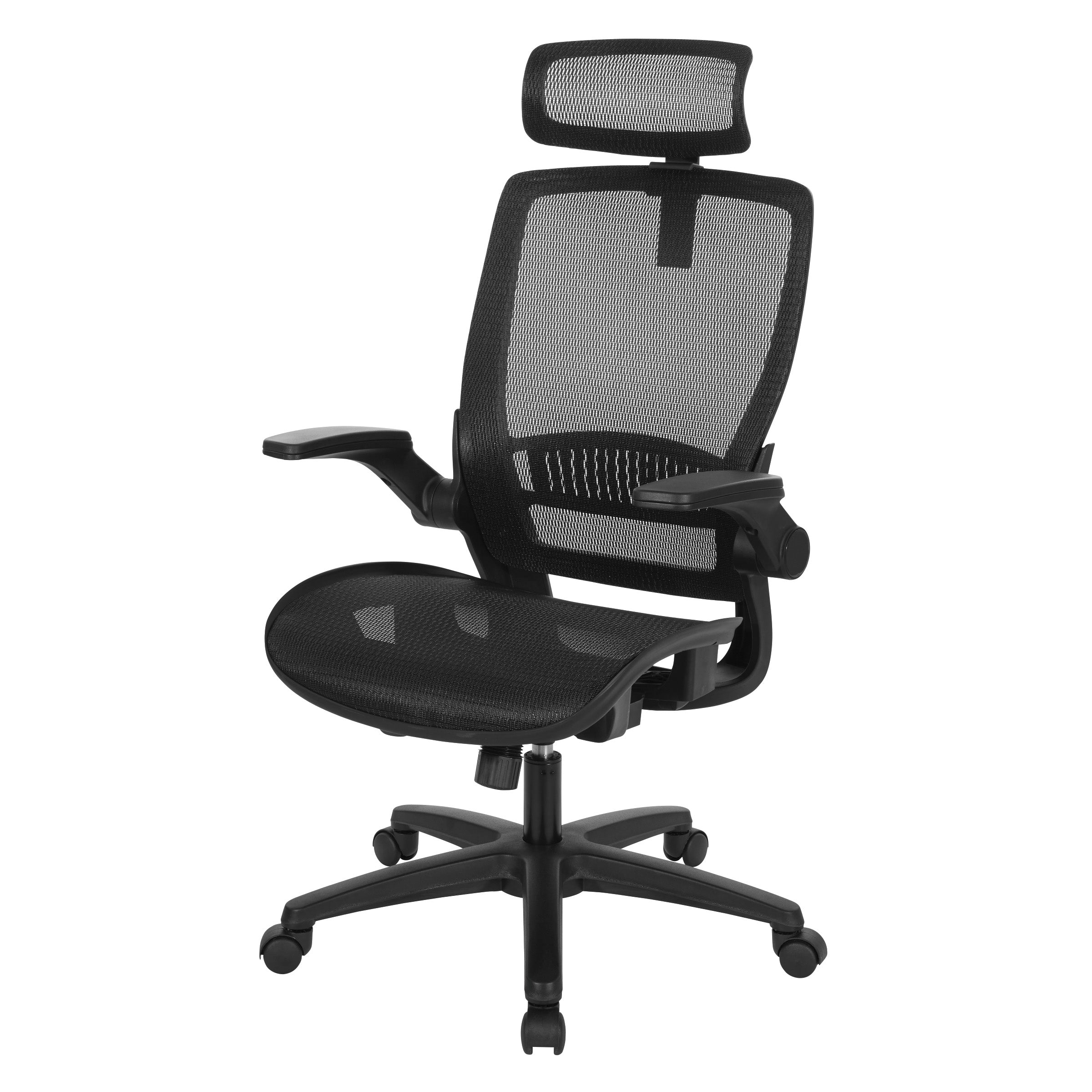 Mesh Back Manager's Chair/Headrest - Black