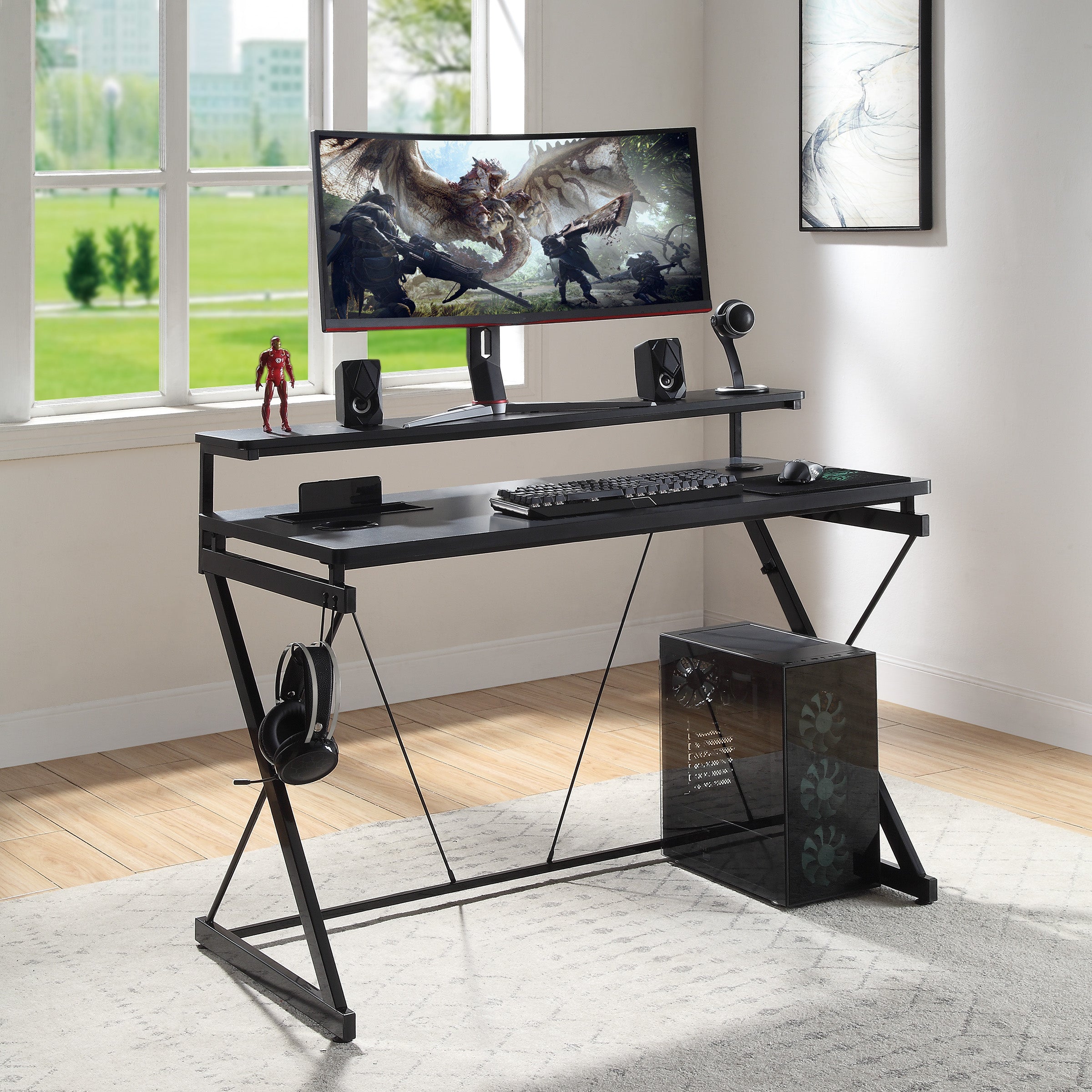 Emulator Gaming Desk - Black / Carbon
