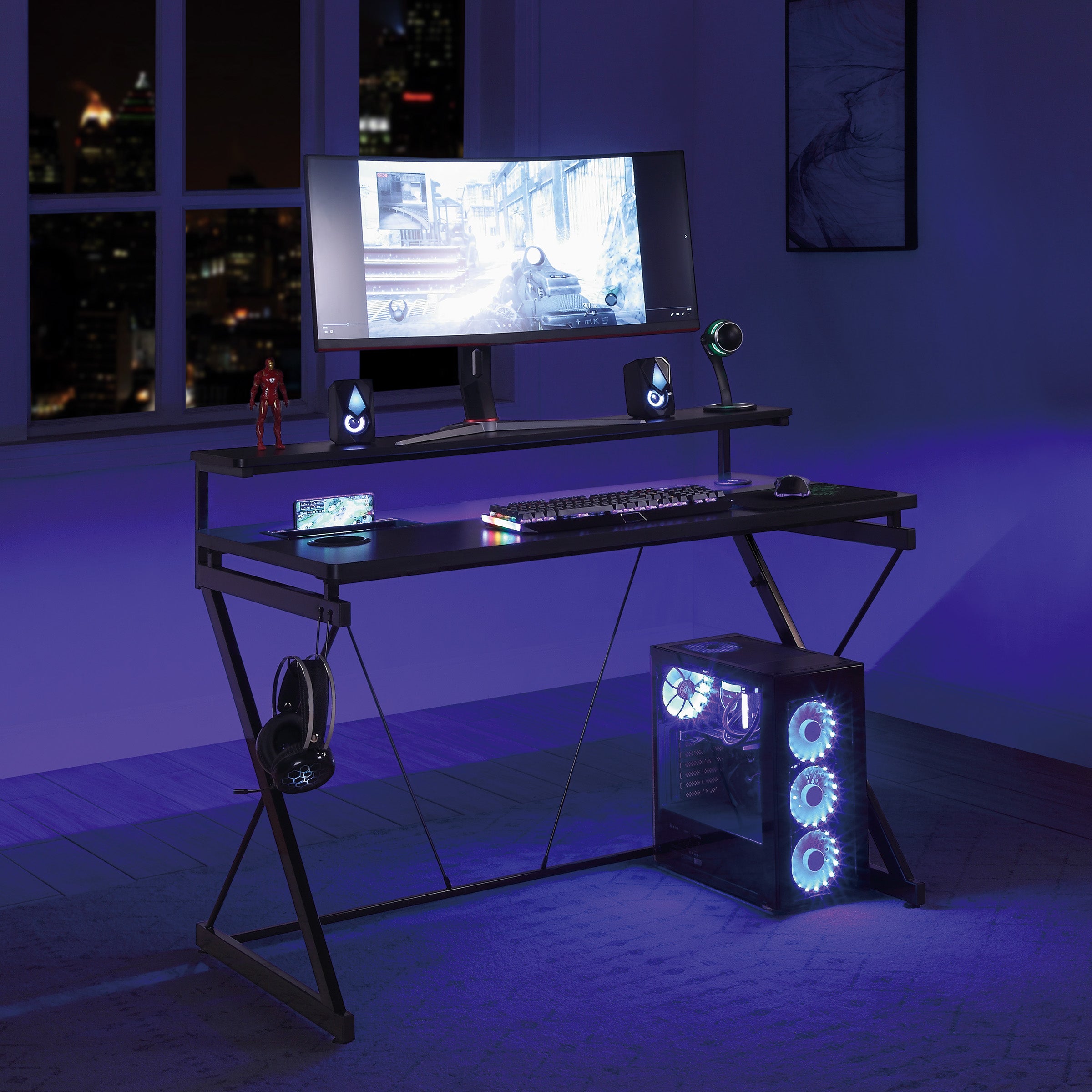 Emulator Gaming Desk - Black / Carbon
