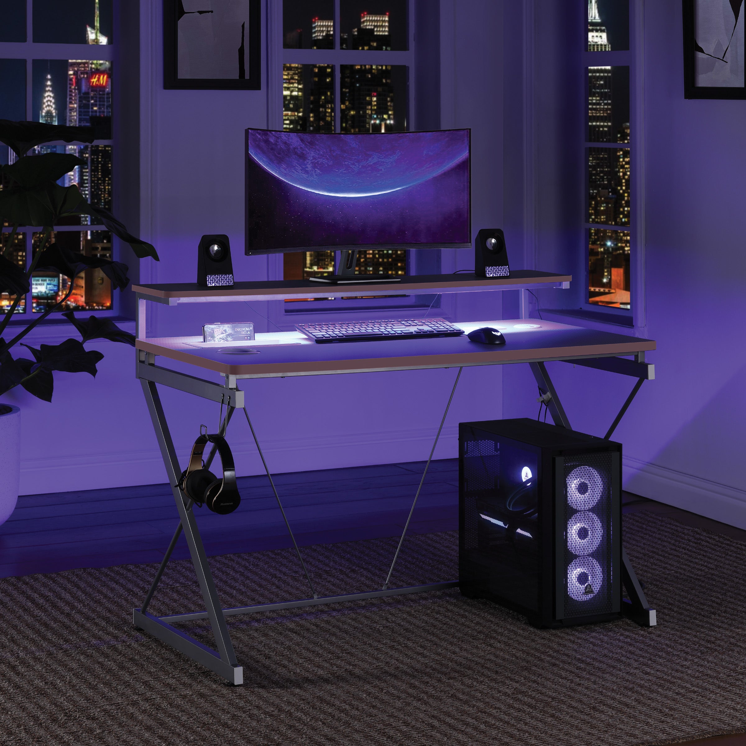 Emulator Gaming Desk - Pink / Carbon