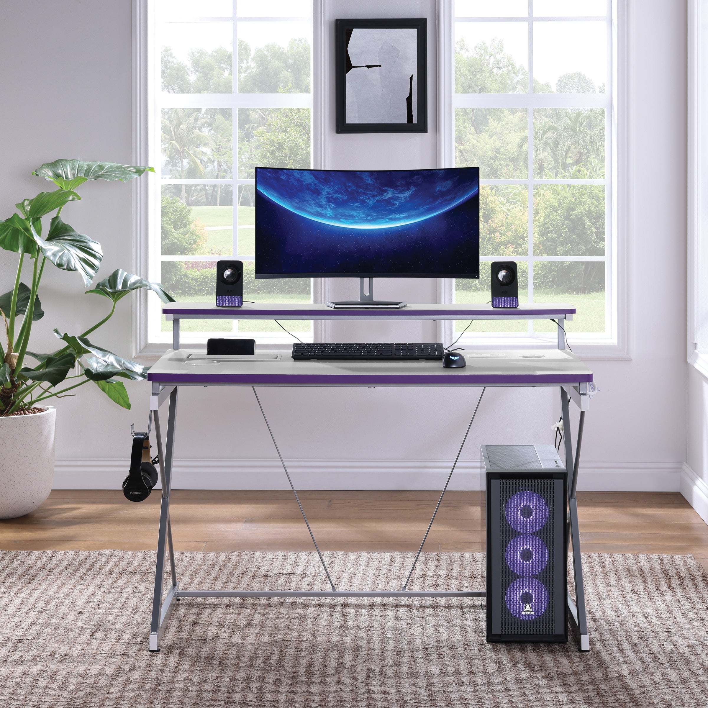 Emulator Gaming Desk - Purple / Carbon