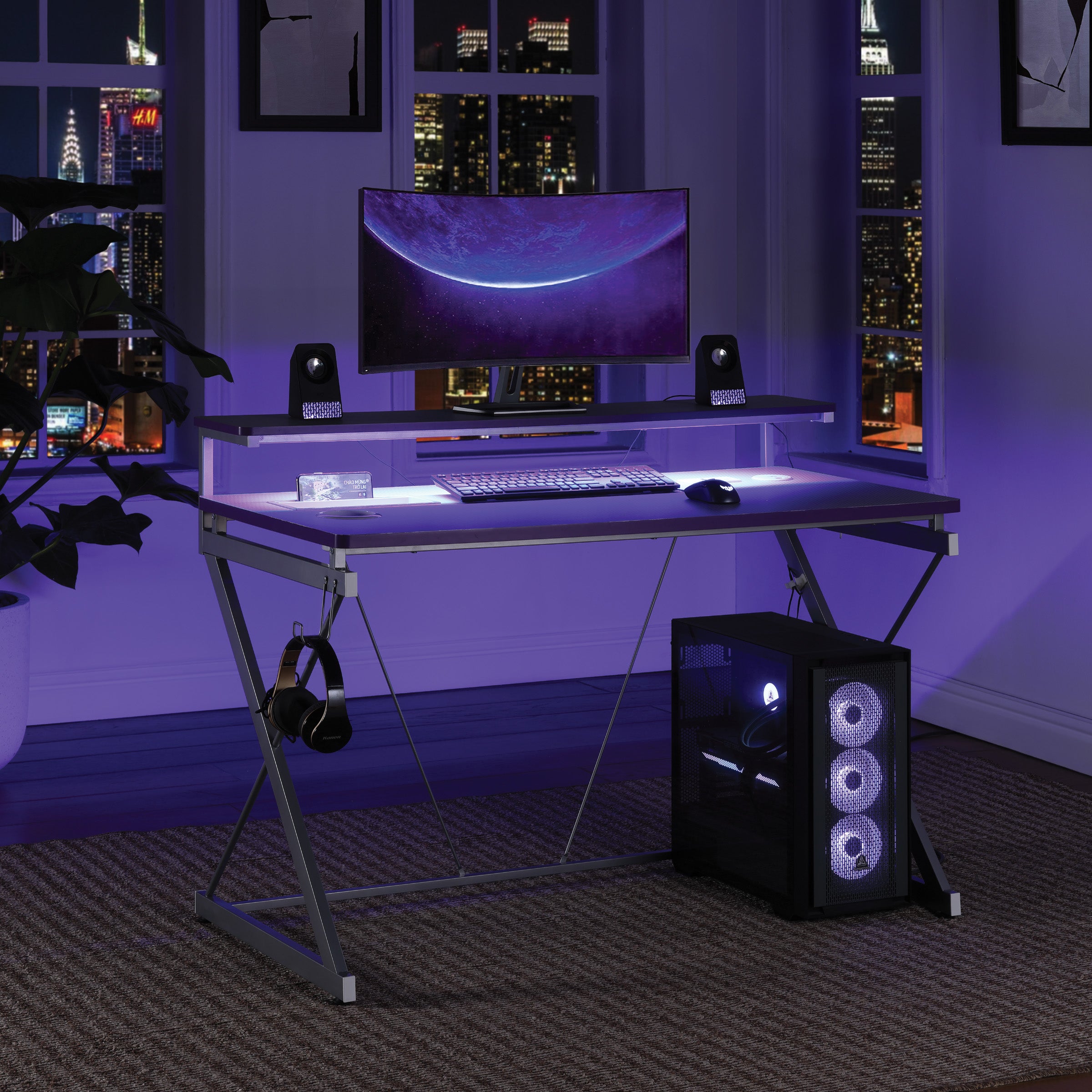 Emulator Gaming Desk - Purple / Carbon