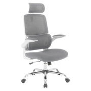 Mesh Back Manager’s Chair with Headrest - Grey/White