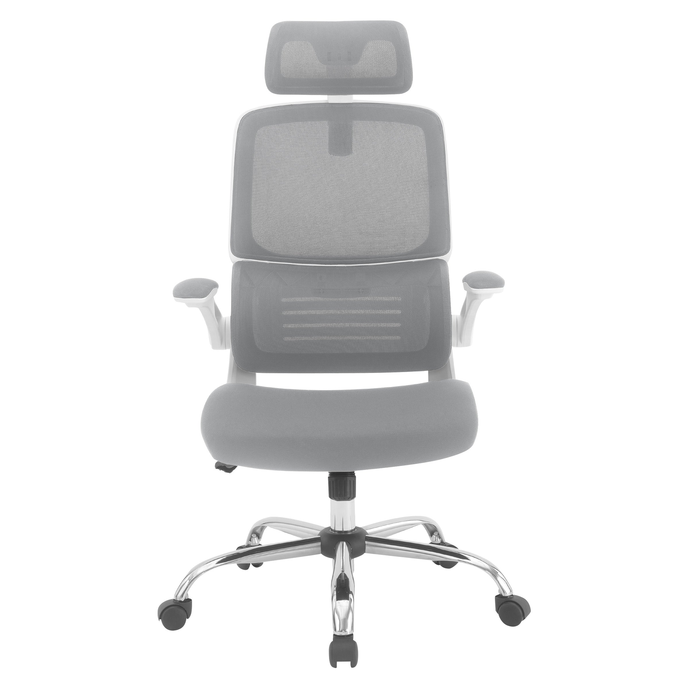 Mesh Back Manager’s Chair with Headrest - Grey/White