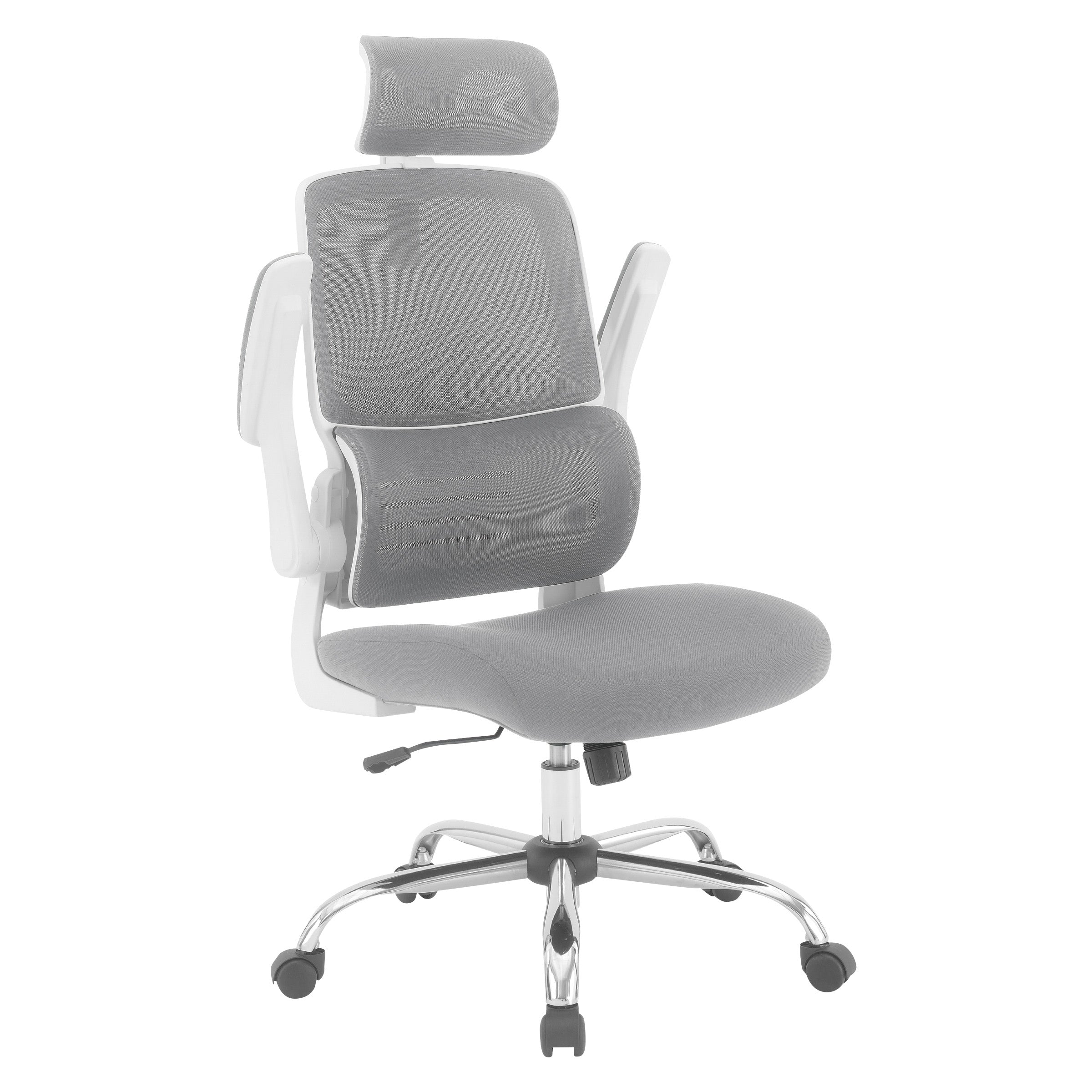 Mesh Back Manager’s Chair with Headrest - Grey/White