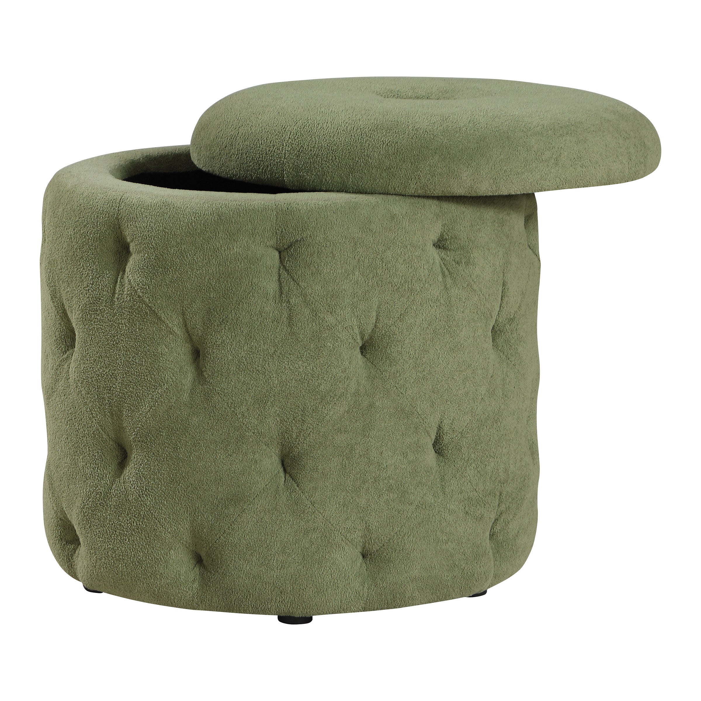Erindale Round Storage Ottoman - Moss