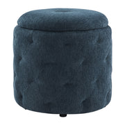 Erindale Round Storage Ottoman - Indigo