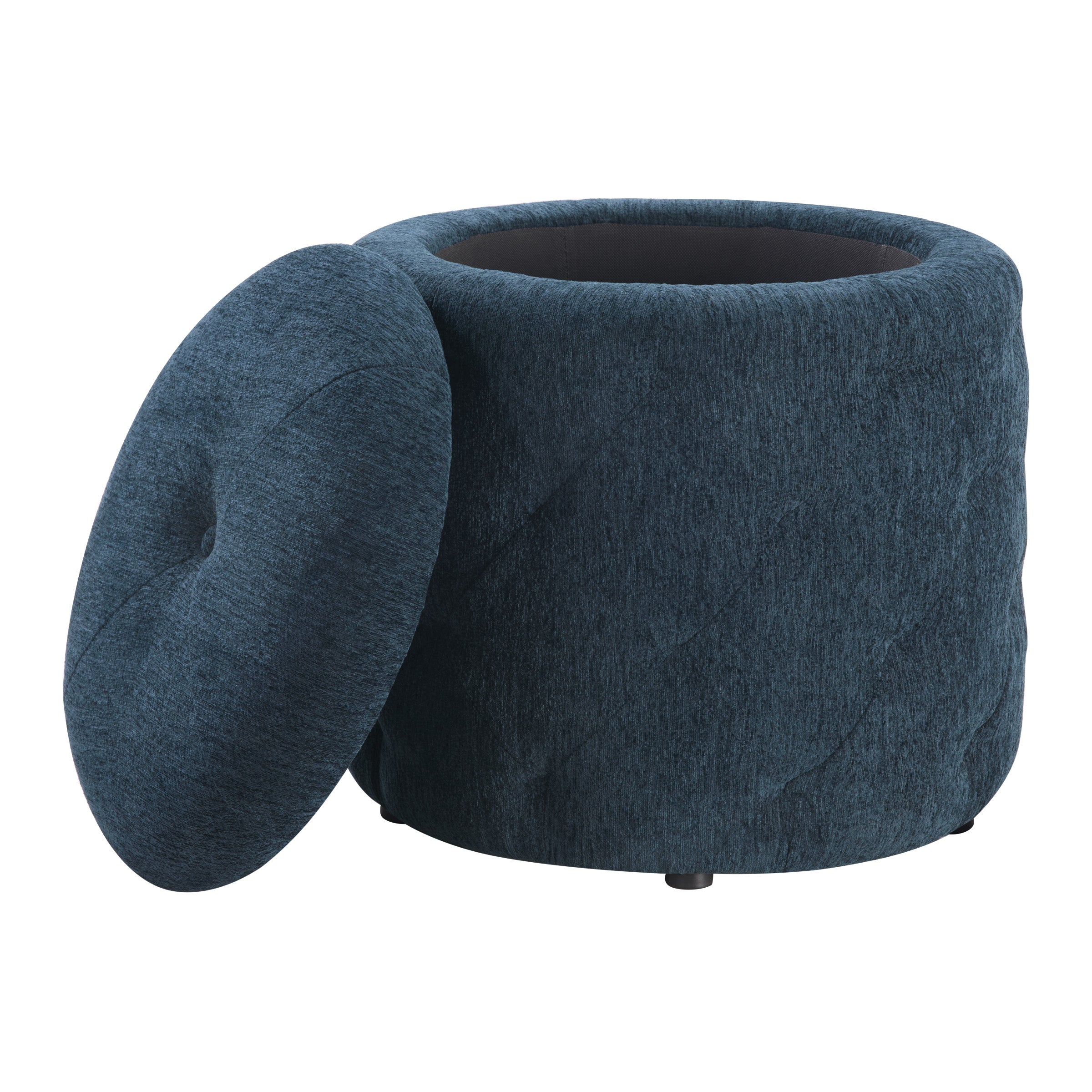 Erindale Round Storage Ottoman - Indigo