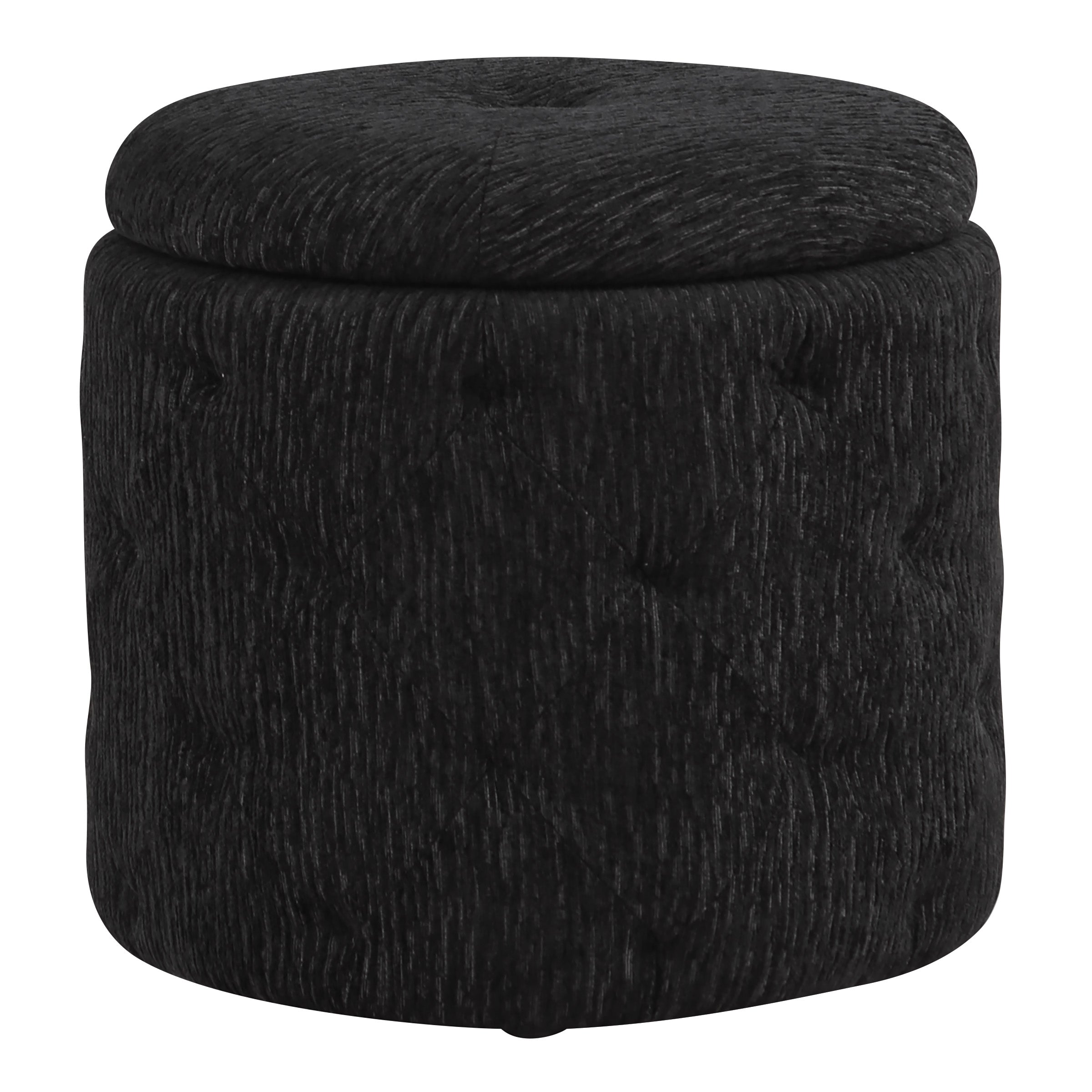 Erindale Round Storage Ottoman - Onyx