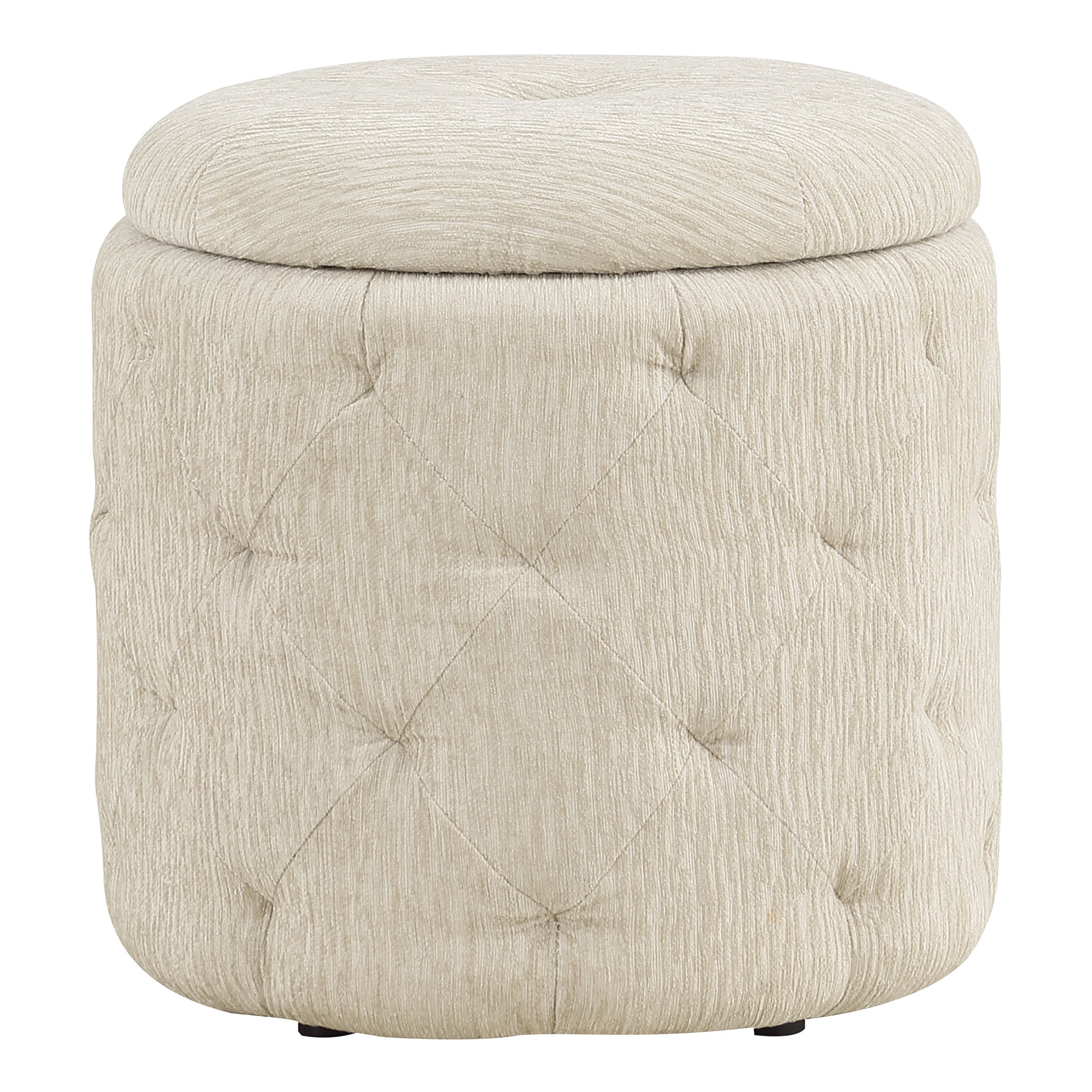 Erindale Round Storage Ottoman - Linen