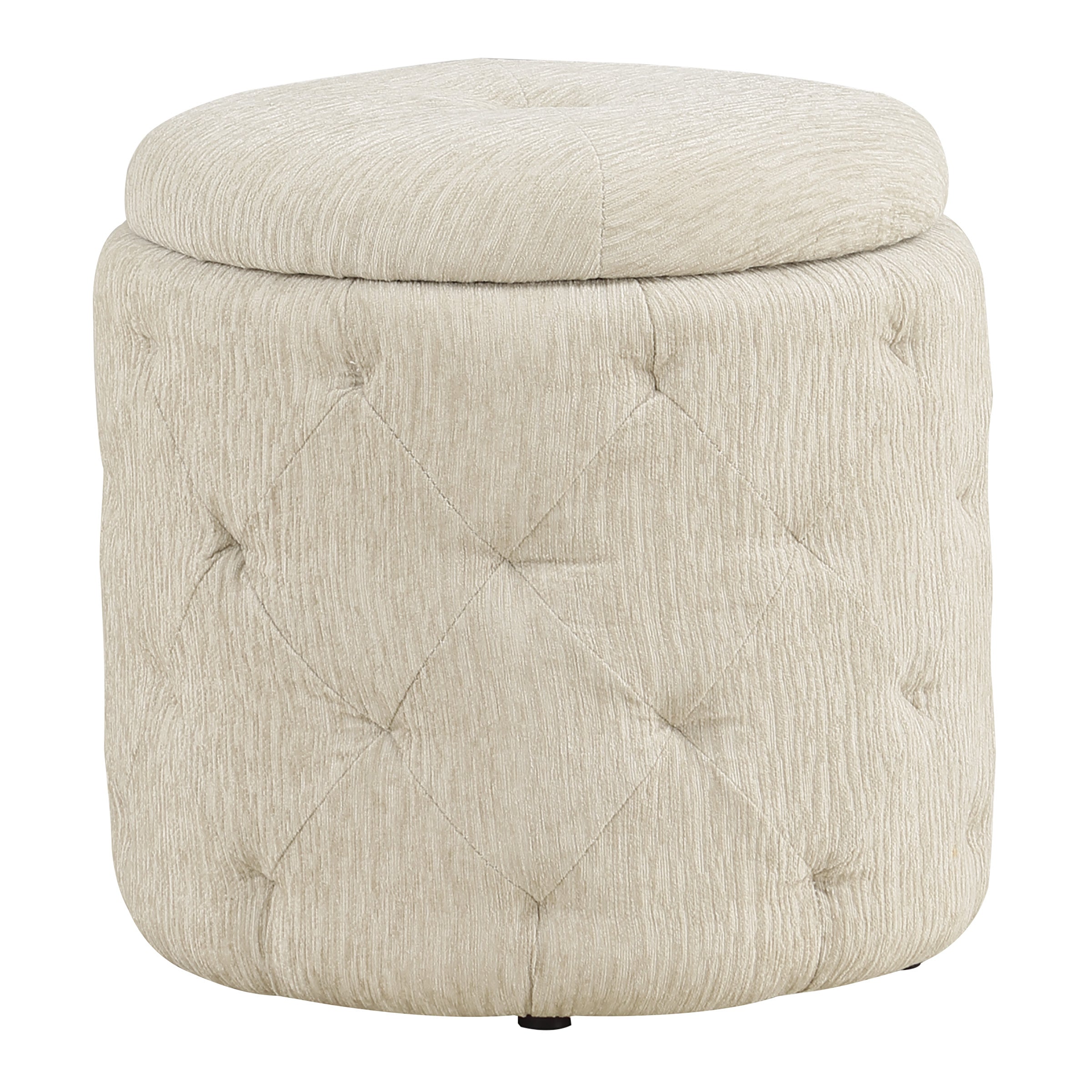 Erindale Round Storage Ottoman - Linen