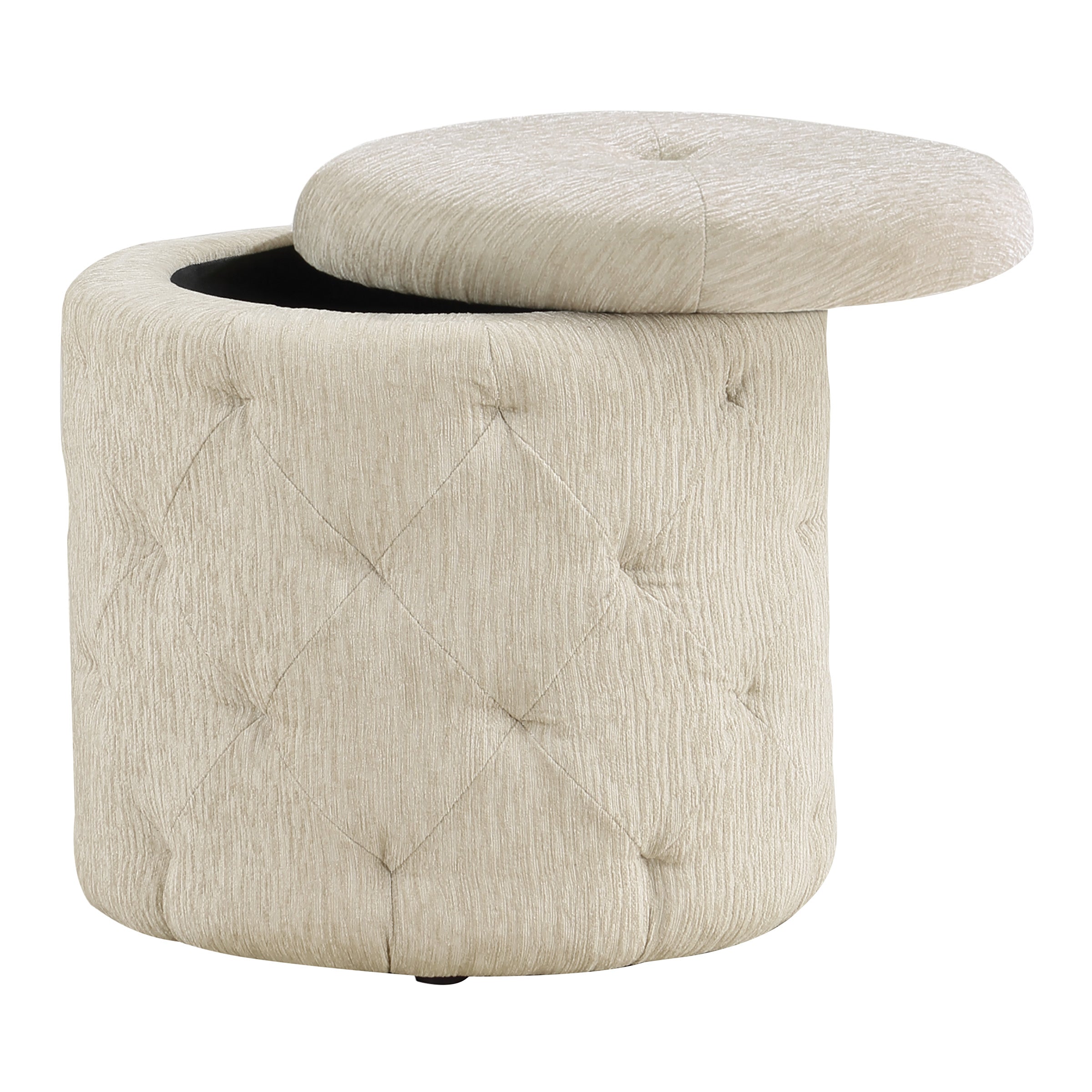 Erindale Round Storage Ottoman - Linen