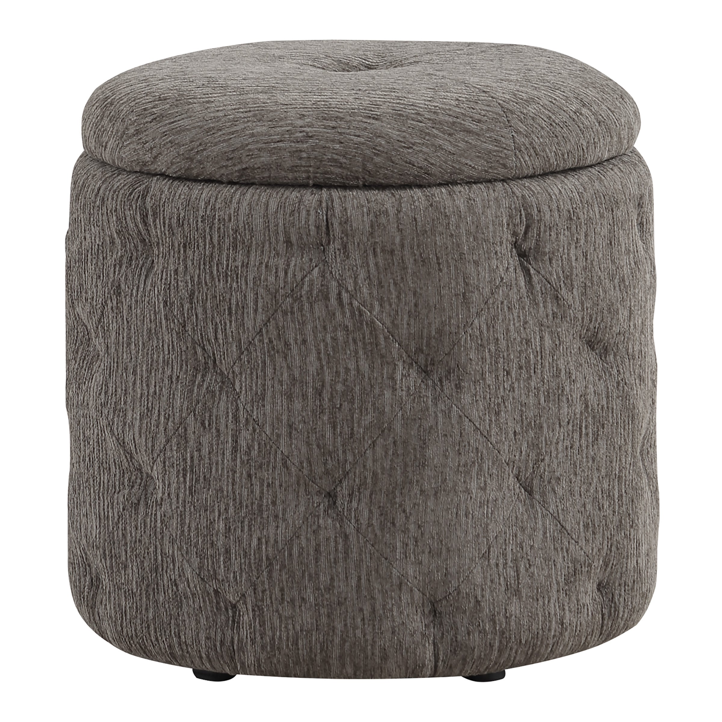 Erindale Round Storage Ottoman - Stone