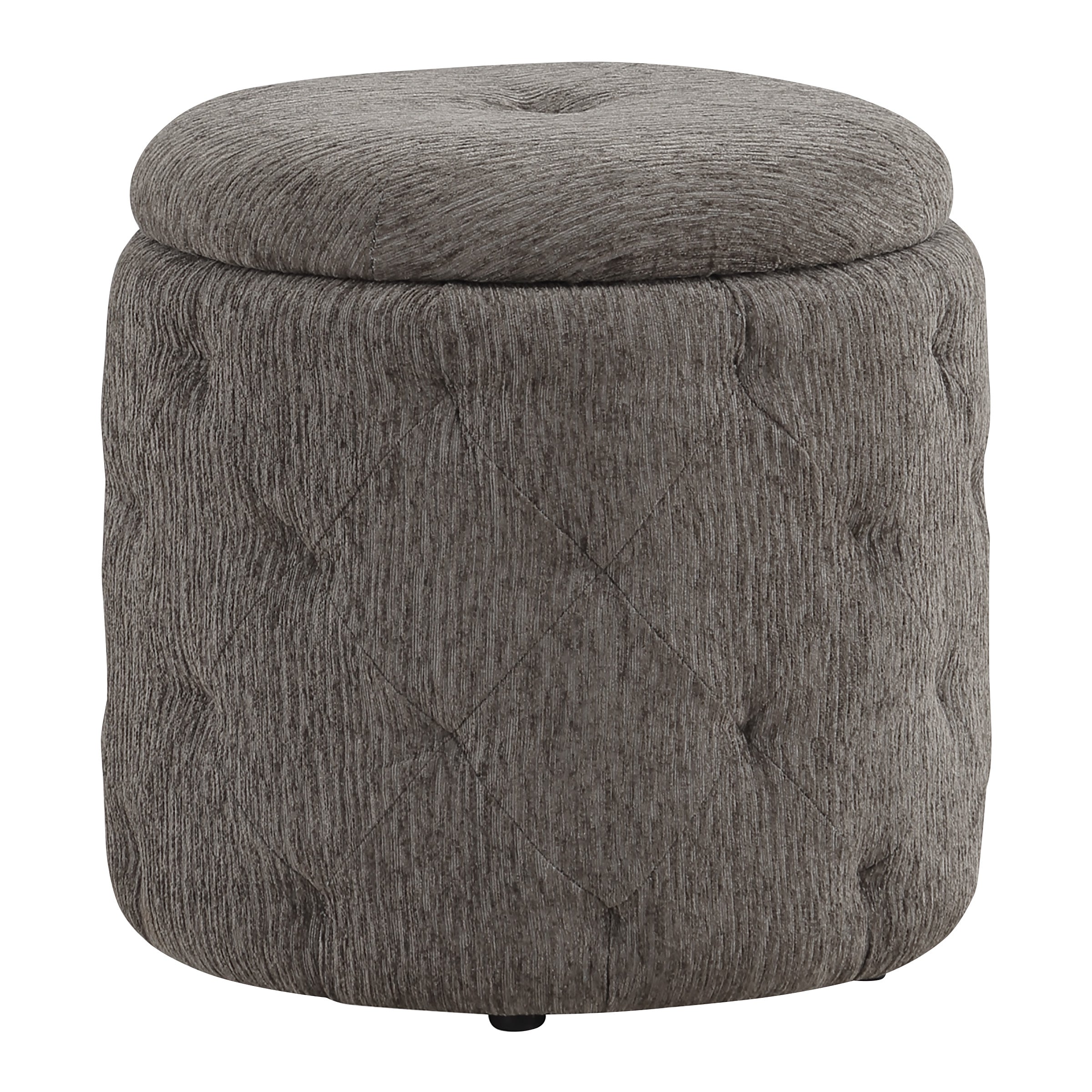 Erindale Round Storage Ottoman - Stone