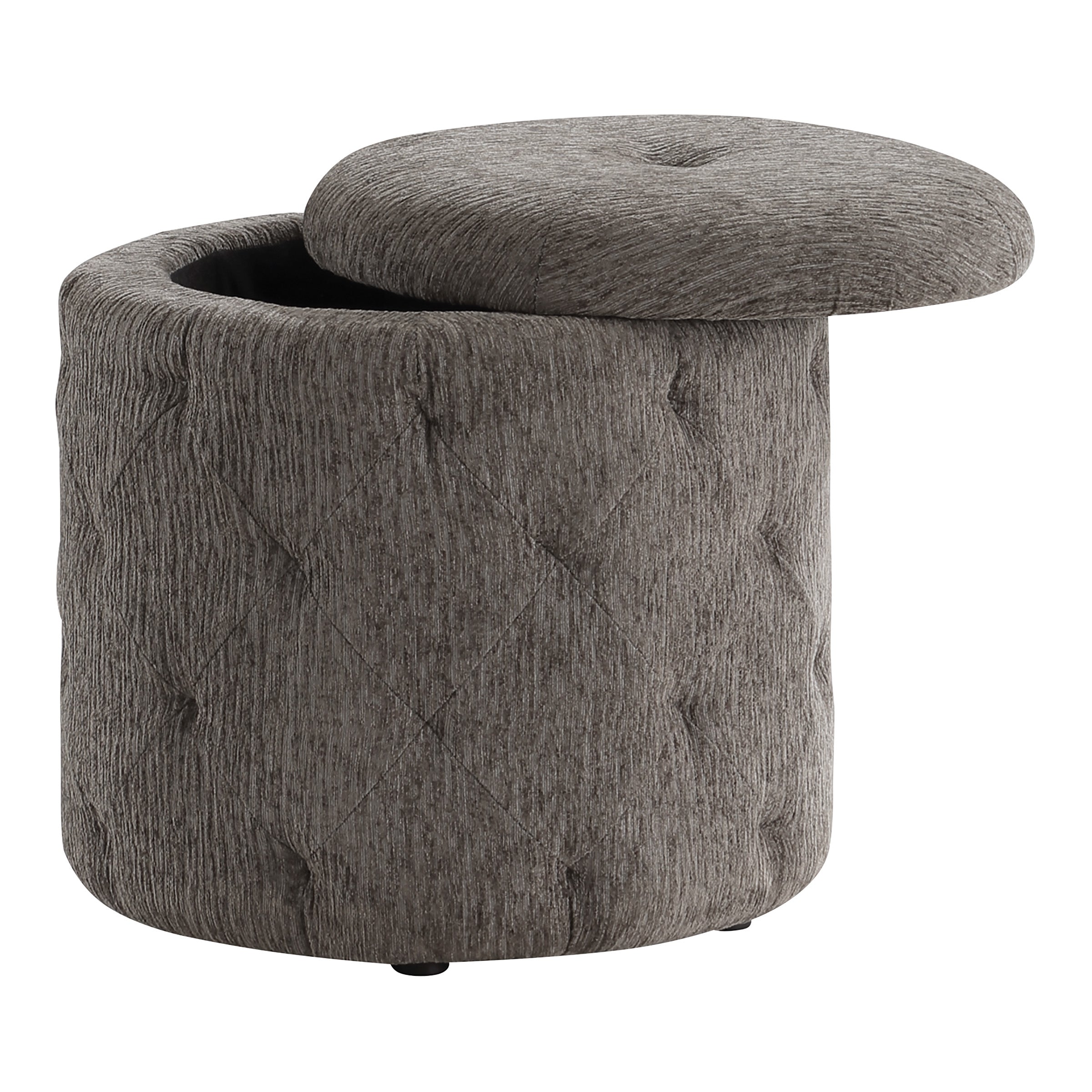 Erindale Round Storage Ottoman - Stone