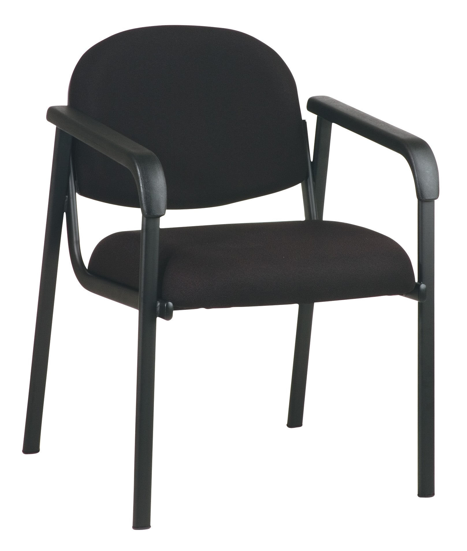 Designer Plastic Visitor Chair with Shell Back - Black